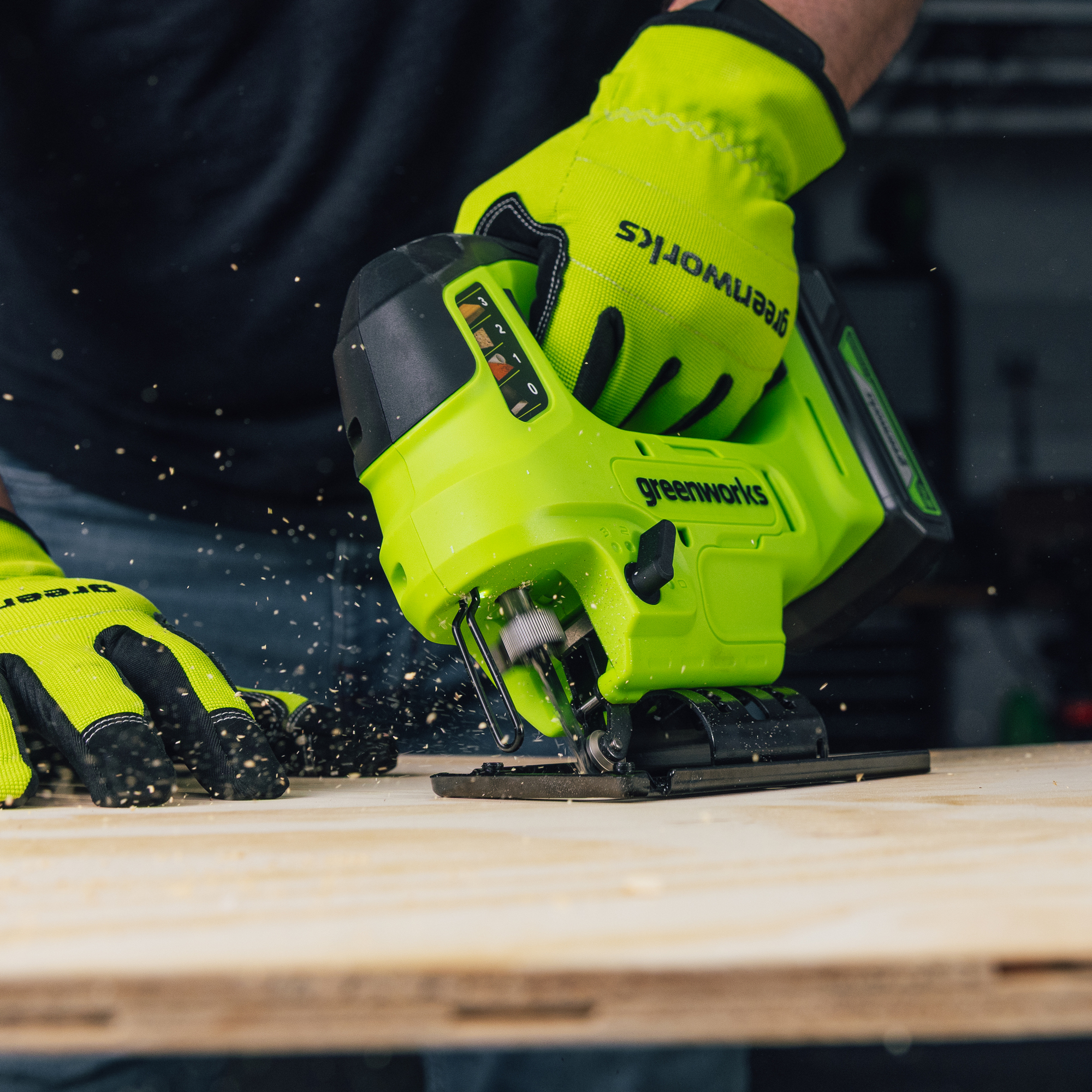 Лобзик аккумуляторный Greenworks GD24JS90 24V 3601707 (3000 ход/мин), бесщеточный, без АКБ и ЗУ