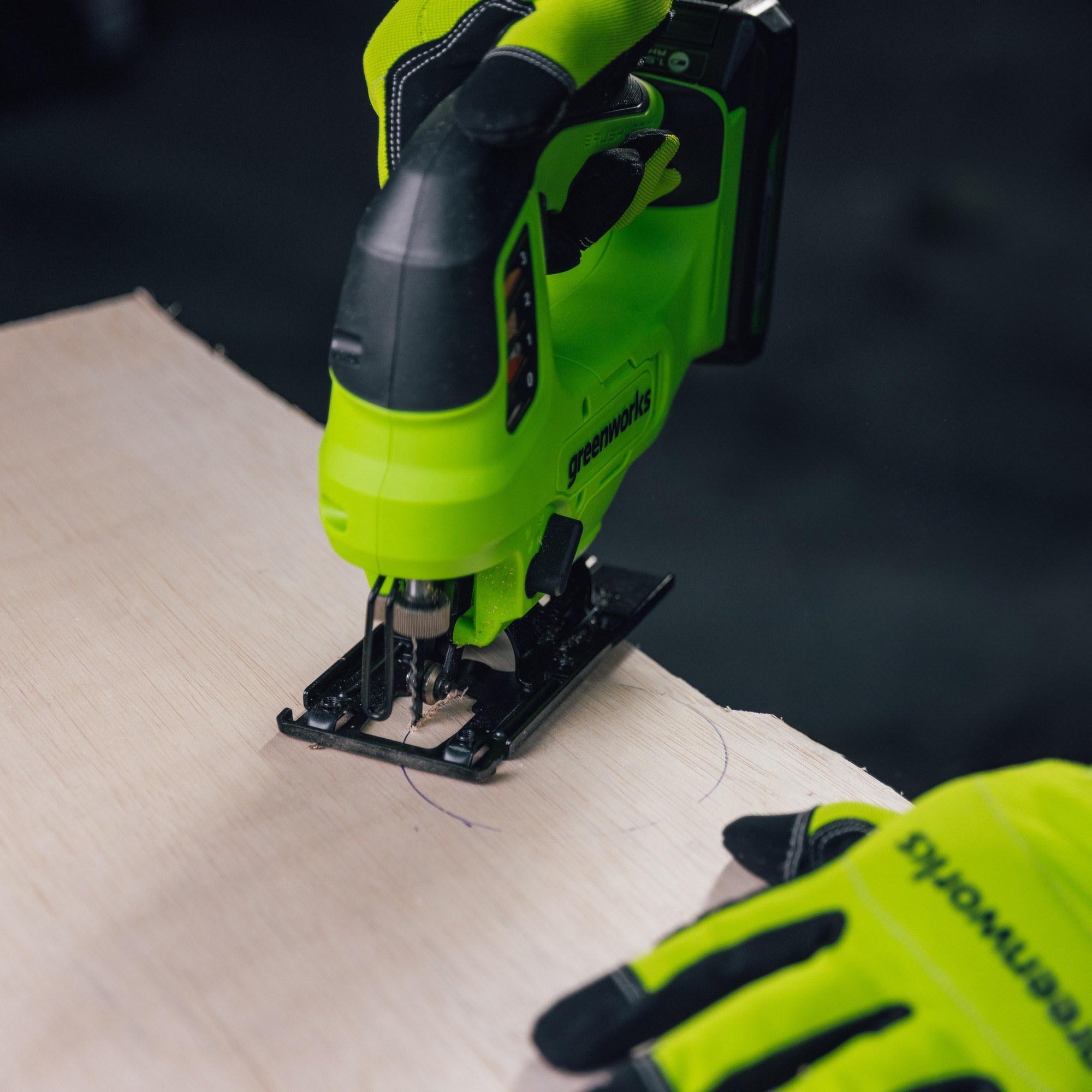 Лобзик аккумуляторный Greenworks GD24JS90 24V 3601707 (3000 ход/мин), бесщеточный, без АКБ и ЗУ