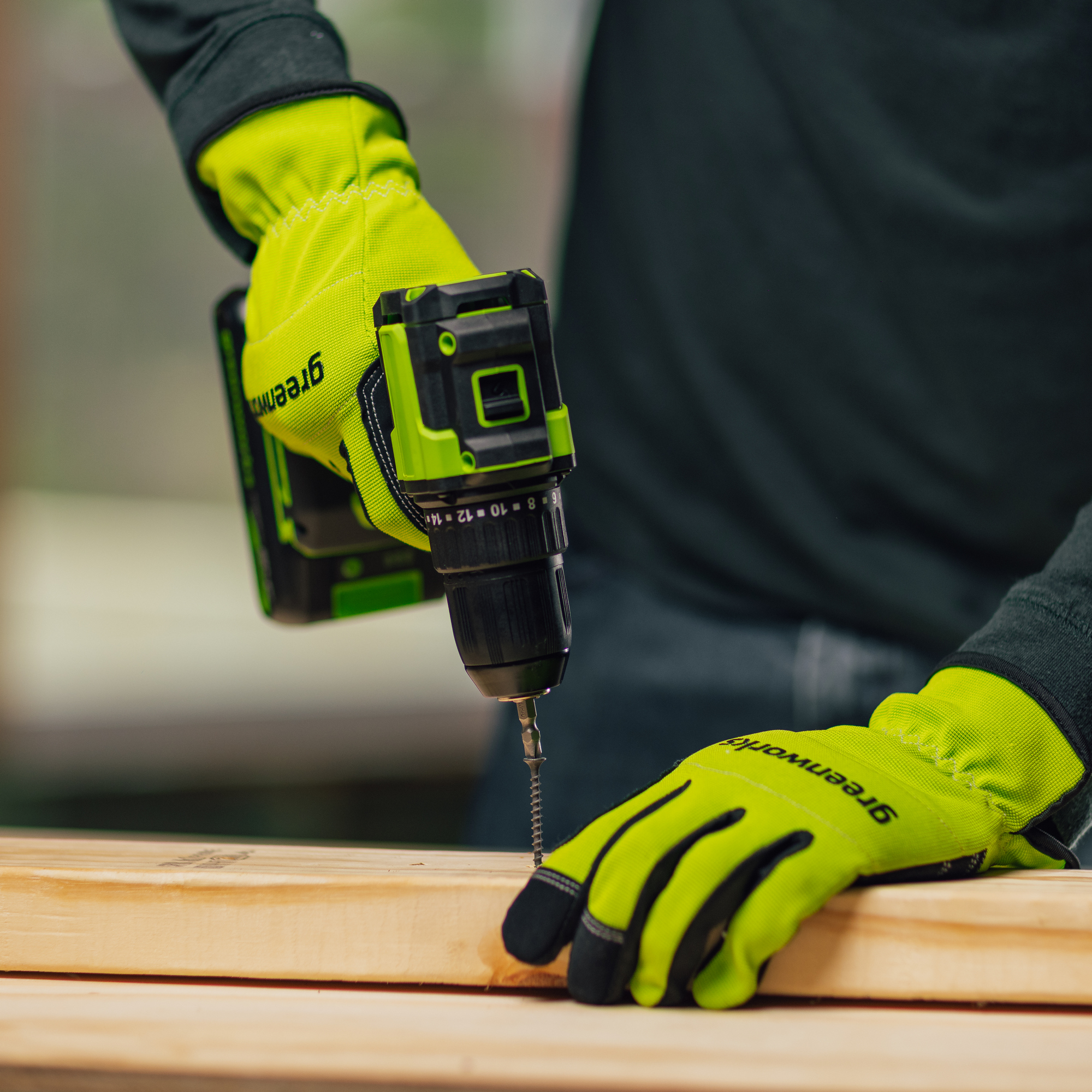 Дрель-шуруповерт 27/45 Нм аккумуляторная Greenworks 24V DD345 3708307, бесщеточная, без АКБ и ЗУ