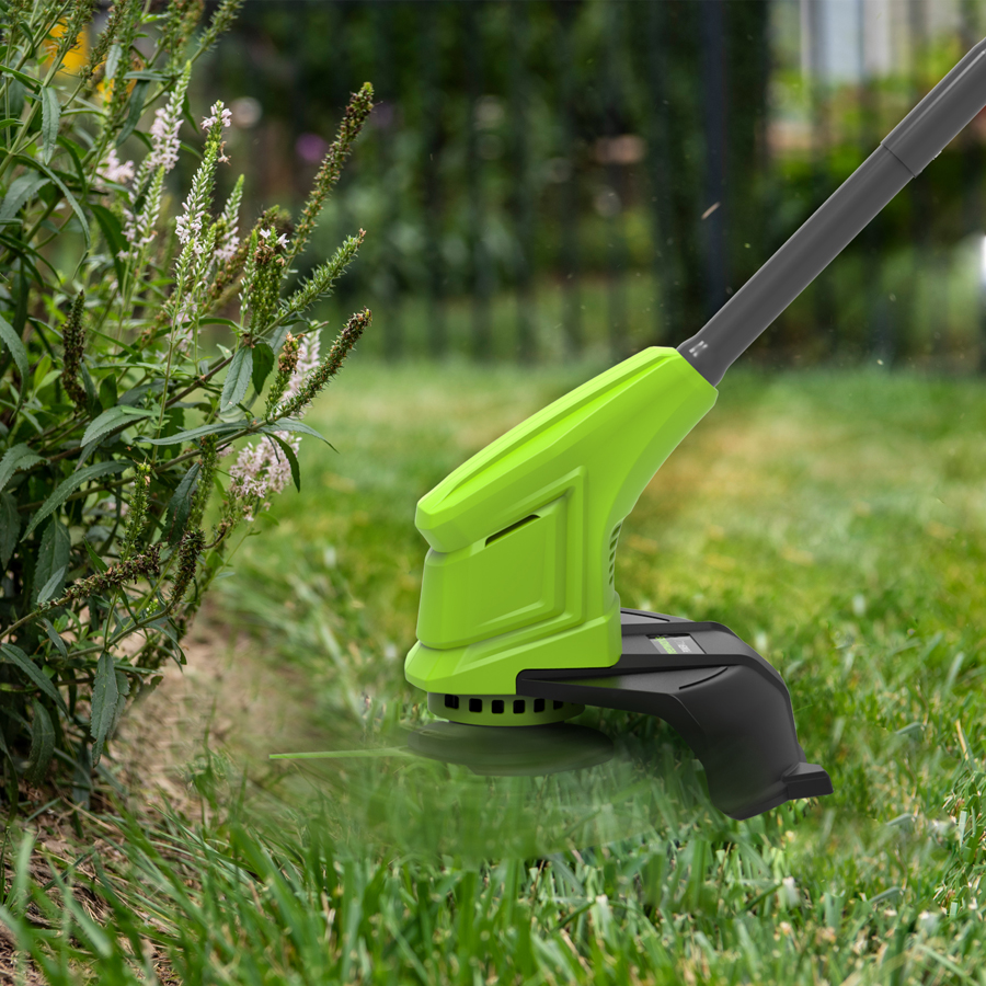 Триммер аккумуляторный Greenworks 25 см 24V G24LT251 2113307SA с пластиковым ножом, с АКБ на 2 А*ч и ЗУ