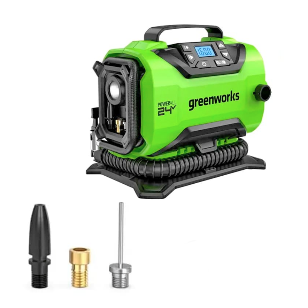 Компрессор автомобильный аккумуляторный Greenworks 24V/12V ACG301 3400807, без АКБ и ЗУ