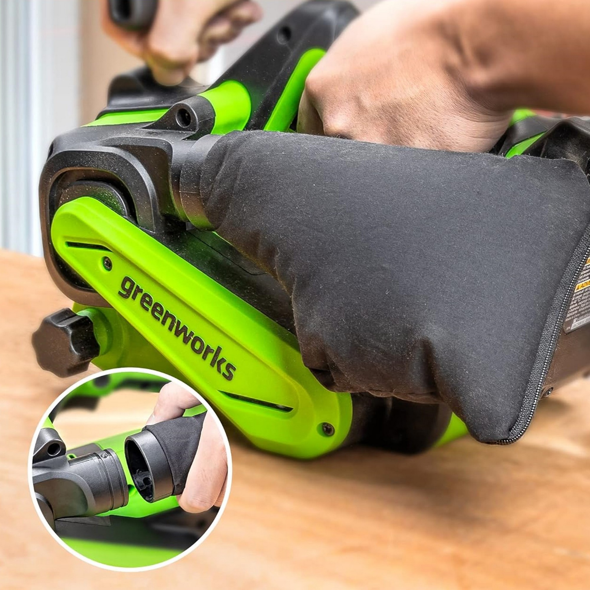 Ленточная шлифовальная машина аккумуляторная Greenworks 24V G24BS 3100607, бесщеточная, без АКБ и ЗУ