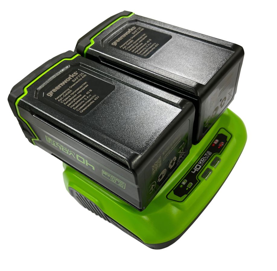 Зарядное устройство двойное быстрое (8 А) Greenworks 40V G40UC8 2938807 (с двумя слотами)