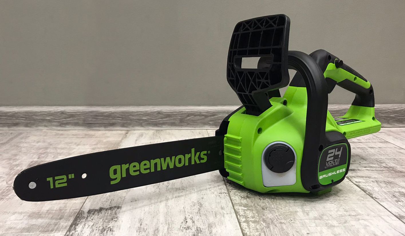 Пила аккумуляторная цепная Greenworks 30 см 24V GD24CS30, бесщеточная, без АКБ и ЗУ