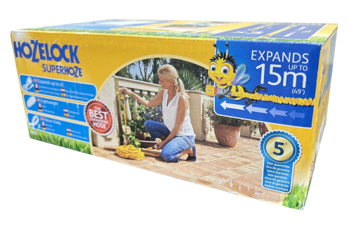 Шланг для полива HoZelock 8215 растягивающийся 15 м с коннекторами и наконечником для шланга