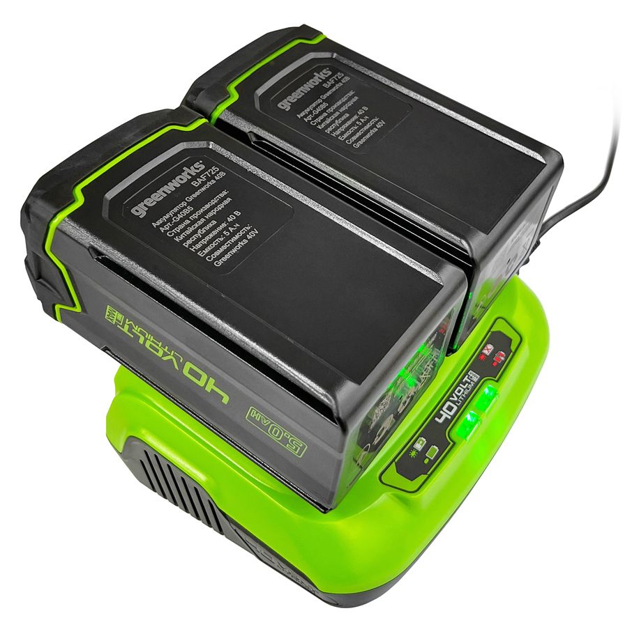 Зарядное устройство двойное быстрое (8 А) Greenworks 40V G40UC8 2938807 (с двумя слотами)