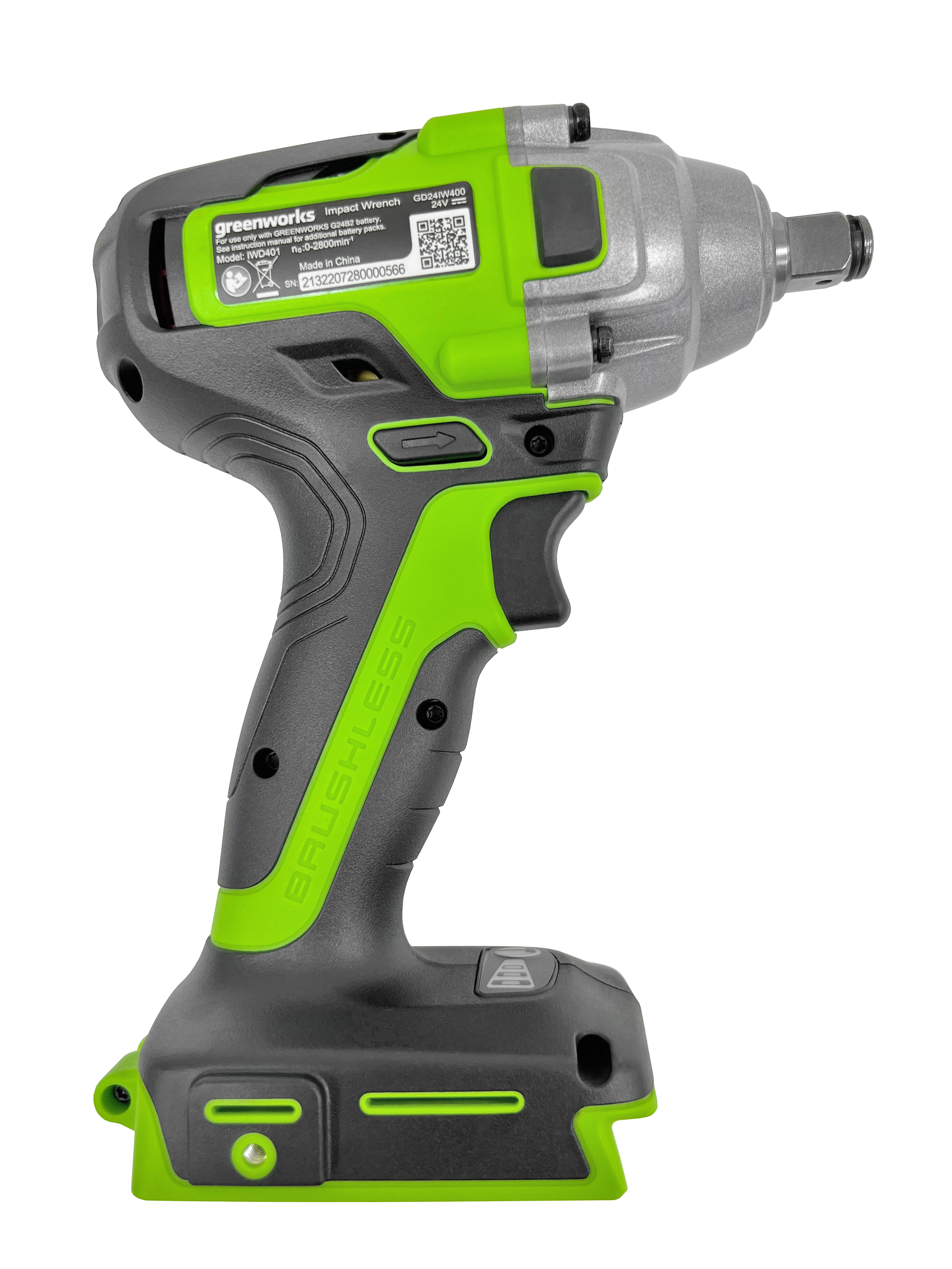 Гайковёрт ударный  аккумуляторный Greenworks 24V 400Нм GD24IW400 3802907, бесщёточный, без АКБ и ЗУ