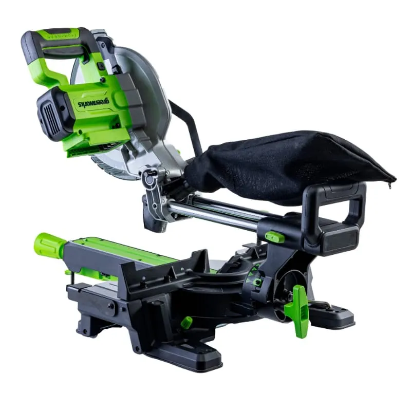 Пила торцовочная 216x30 мм с протяжкой аккумуляторная Greenworks 24V GD24MS216 1501707, бесщеточная, без АКБ и ЗУ