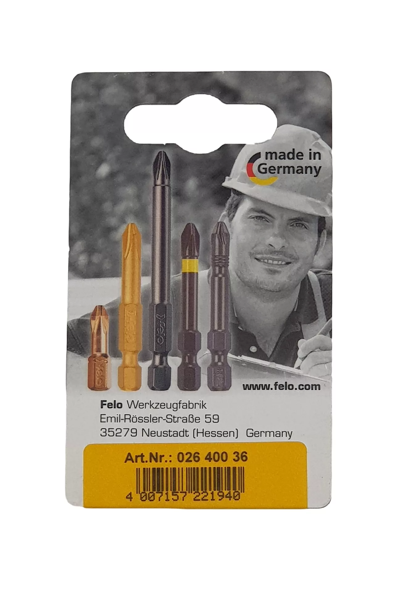 Биты Torx40х25, С 6,3, 2 шт. FELO 026 400 36