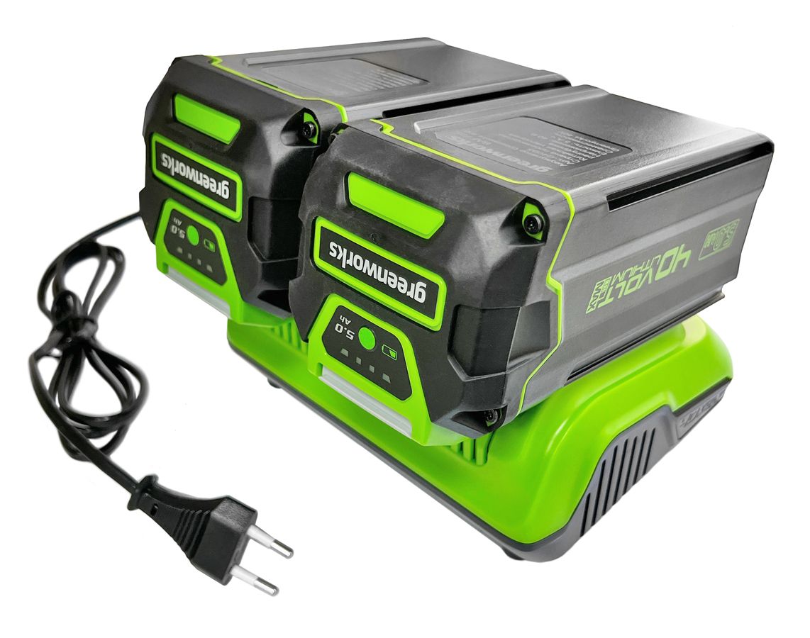 Зарядное устройство двойное быстрое (8 А) Greenworks 40V G40UC8 2938807 (с двумя слотами)