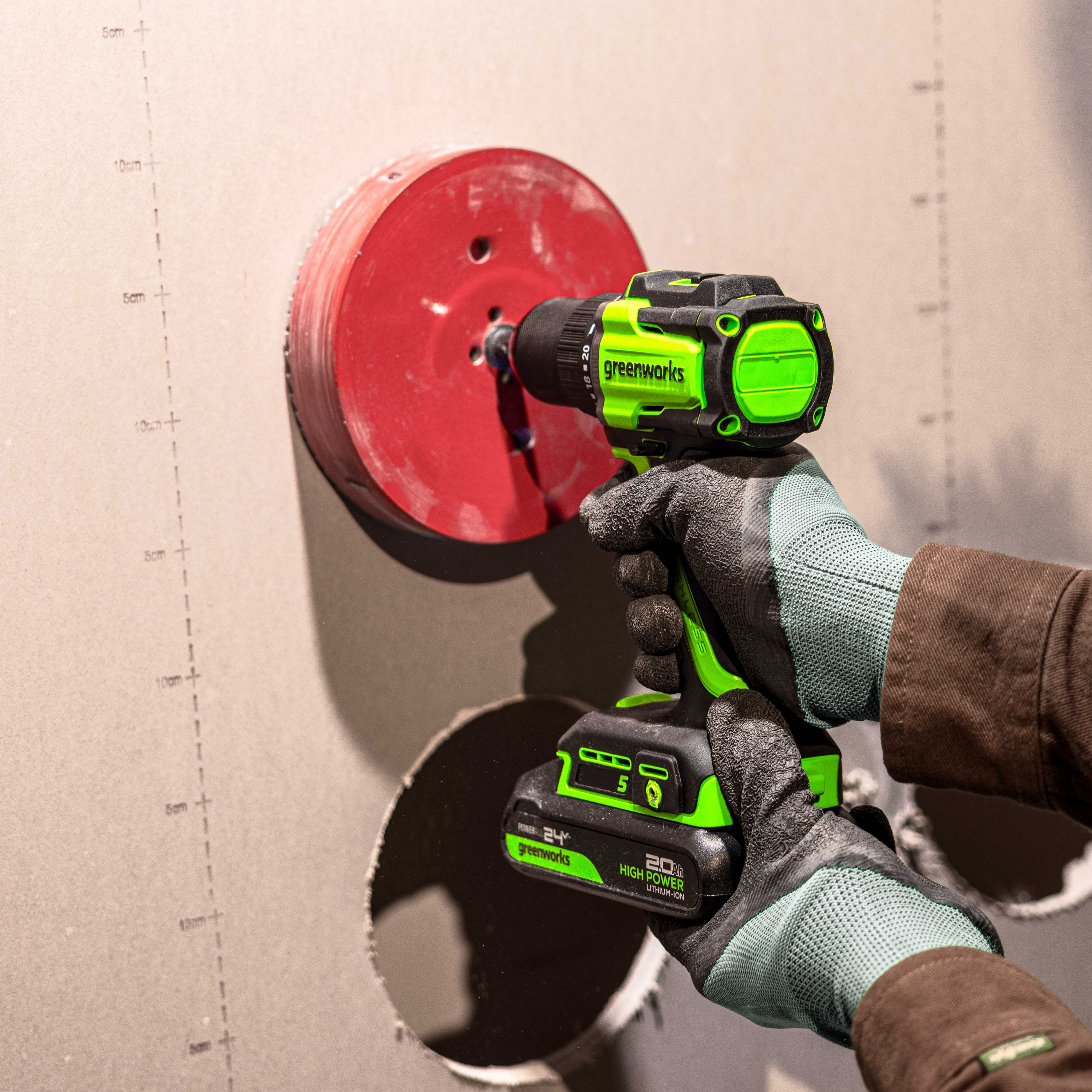 Дрель-шуруповерт 30/60 Нм аккумуляторная Greenworks 24V DD560 3708407, бесщеточная, без АКБ и ЗУ