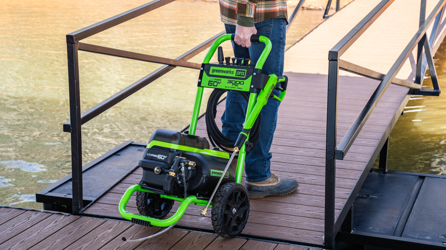 Мойка высокого давления аккумуляторная 250 бар с портом на два аккумулятора Greenworks GDPW60DP 60V 5106207, без АКБ и ЗУ