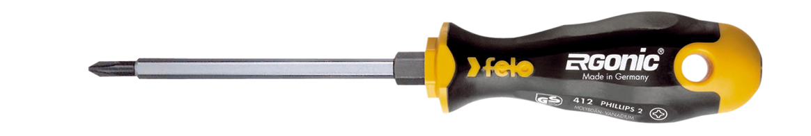 Отвёртка серия 412 Ergonic, PH2х100 с шестигранником FELO 412 203 40