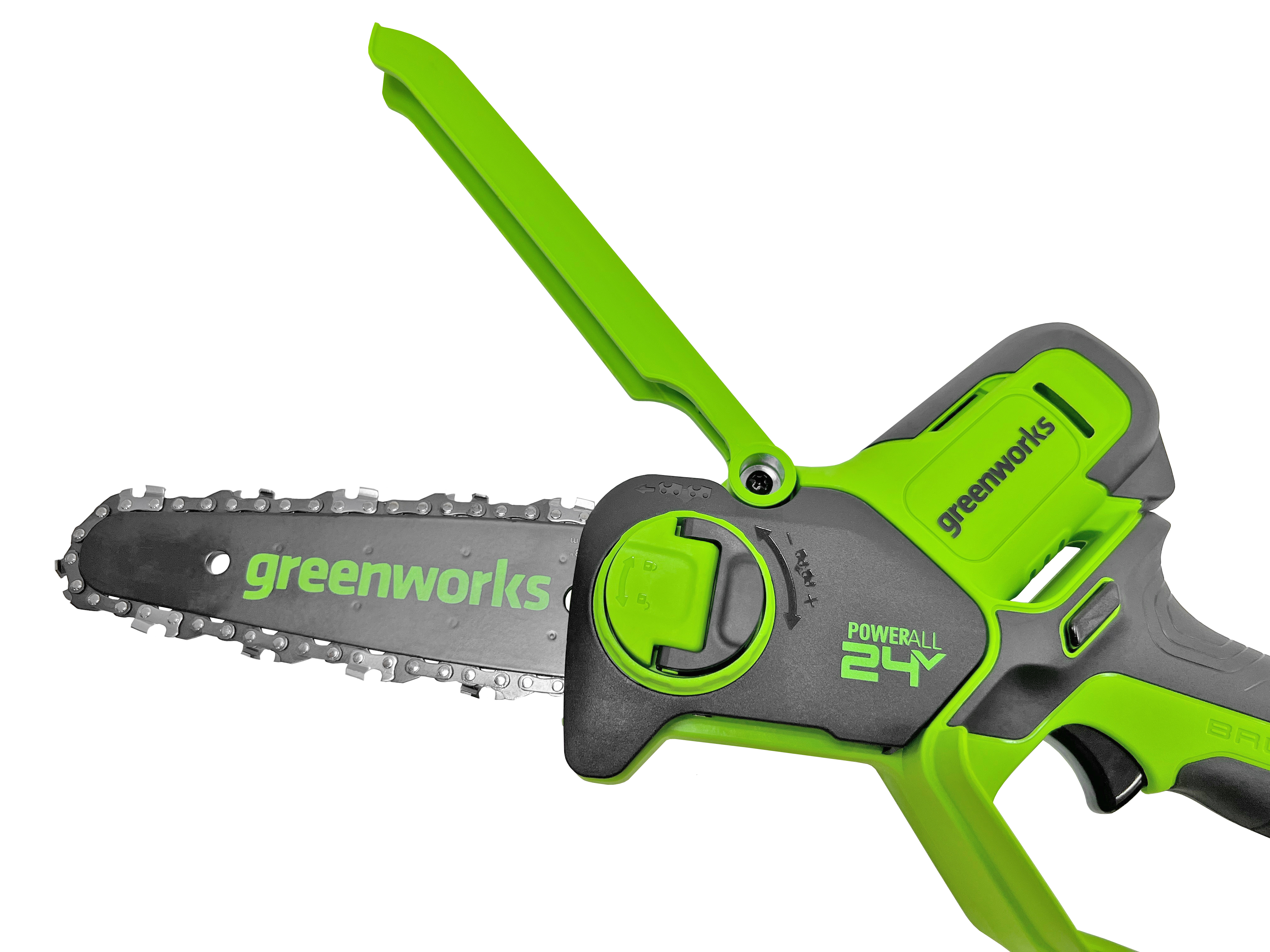 Мини-пила аккумуляторная цепная Greenworks 15 см 24V GD24CSMNX 2008707, бесщёточная, без АКБ и ЗУ