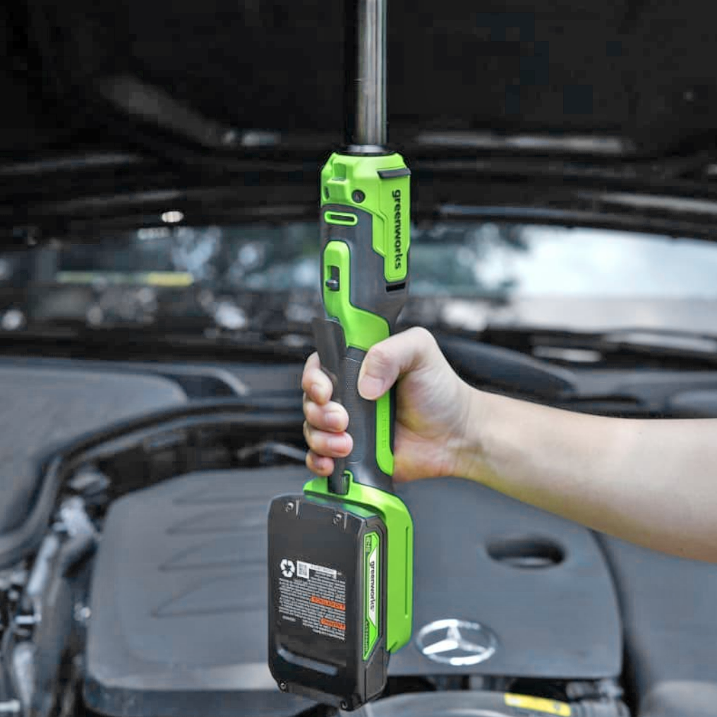 Гайковёрт-трещотка удлиненная, редуктор 170 мм, аккумуляторная Greenworks 24V GD24RWX 3804207, бесщеточная, без АКБ и ЗУ, в сумке