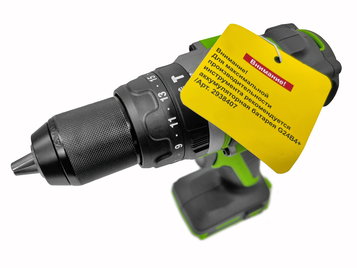 Дрель-шуруповерт ударная аккумуляторная Greenworks 24V GD24DD140 (140 Нм) 3707607, бесщёточная, без АКБ и ЗУ