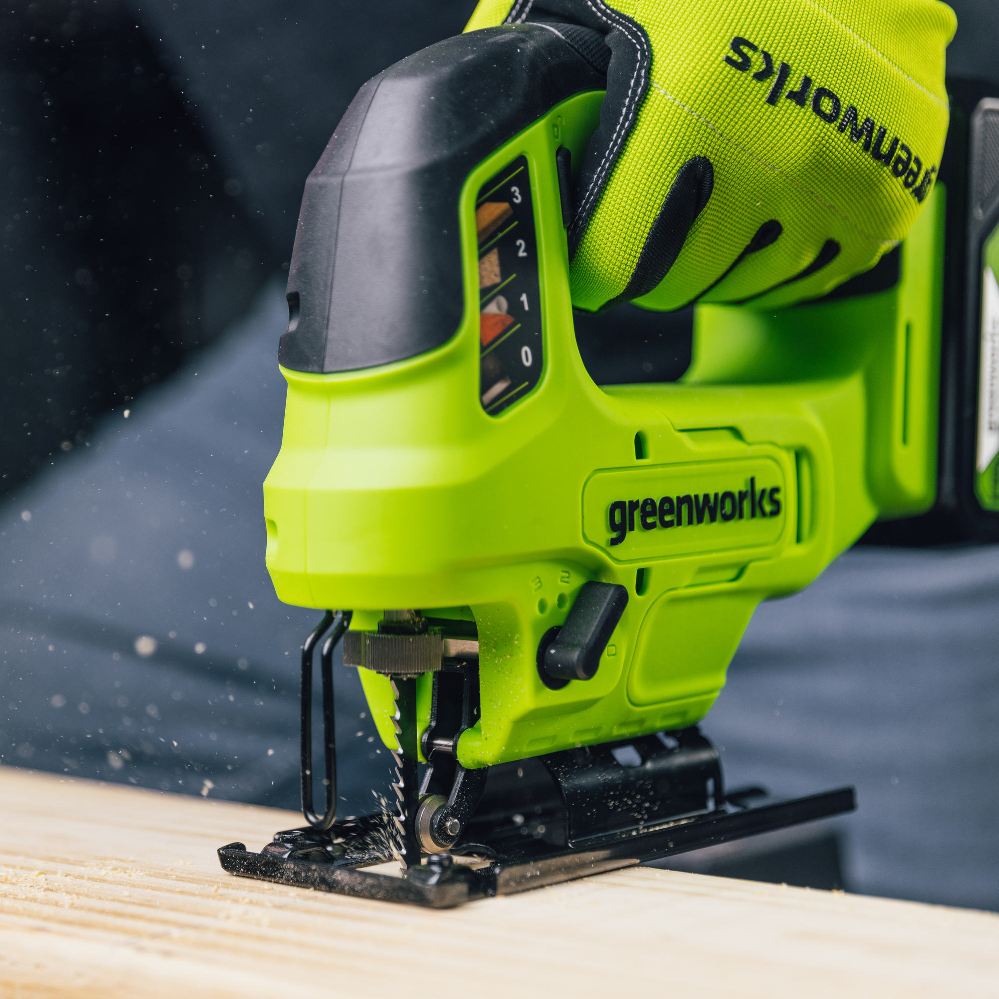 Лобзик аккумуляторный Greenworks GD24JS90 24V 3601707 (3000 ход/мин), бесщеточный, без АКБ и ЗУ