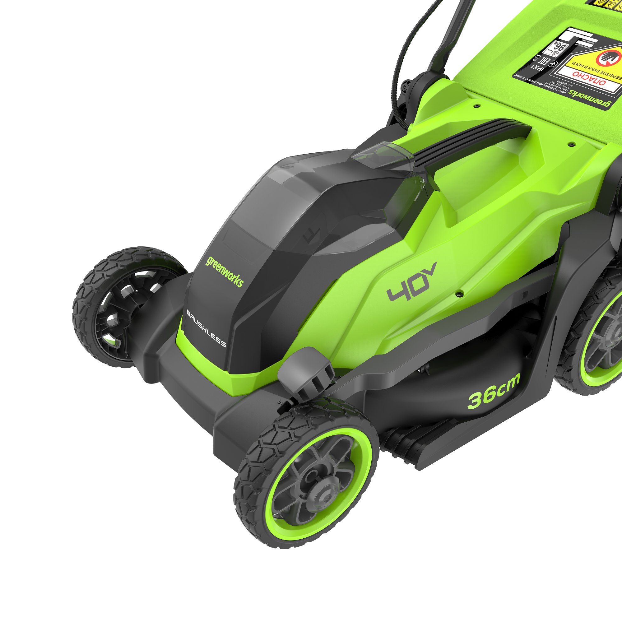 Газонокосилка аккумуляторная Greenworks 36 см 40V GD40LM361 2520807, бесщёточная, без АКБ и ЗУ