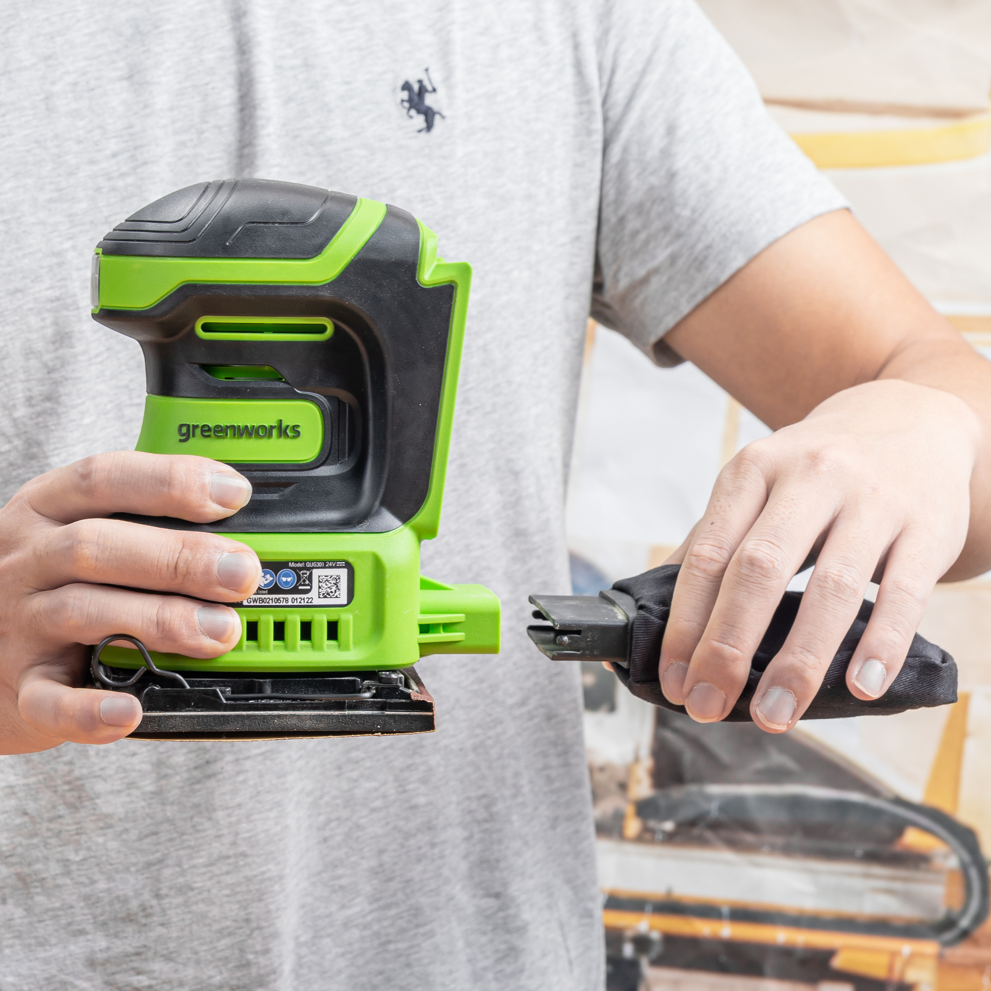 Плоскошлифовальная машина аккумуляторная Greenworks 24V G24SS14 3100507, без АКБ и ЗУ