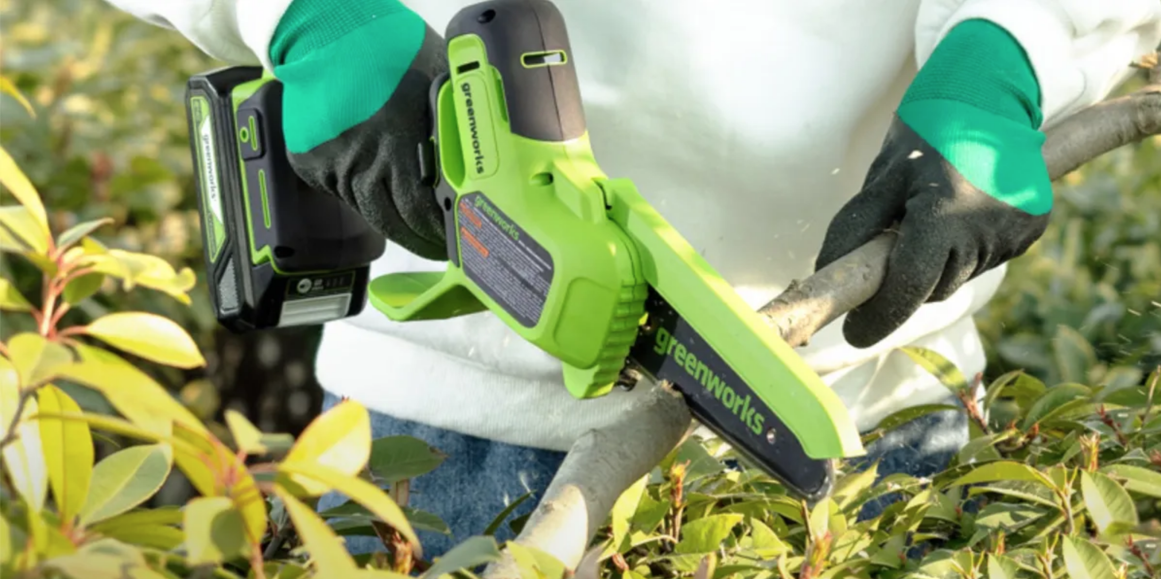 Мини-пила аккумуляторная цепная Greenworks 10 см 24V G24MCS10 2008207, без аккумулятора и зарядного устройства