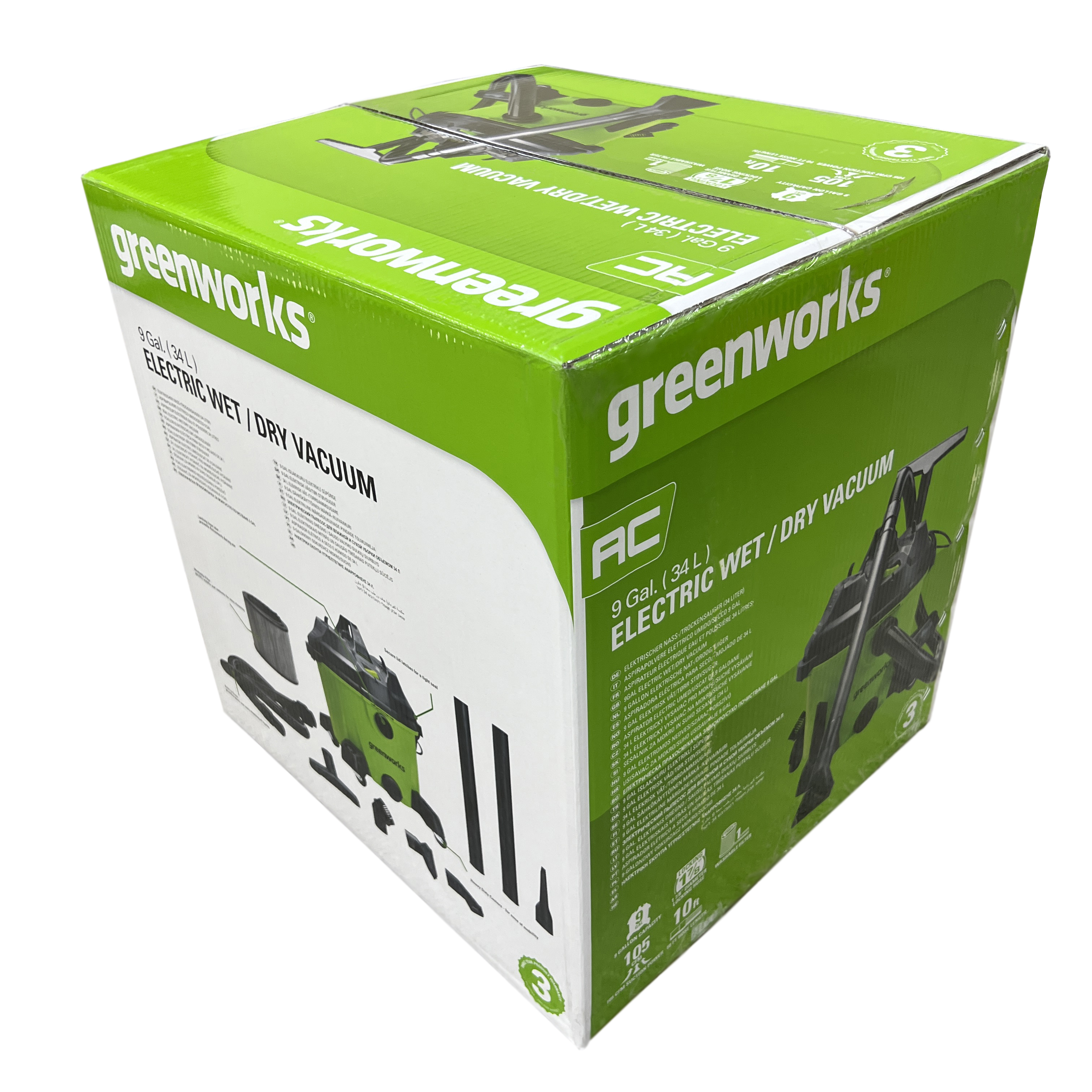Пылесос строительный электрический 1300 Вт Greenworks 220V G120WDV 4701207