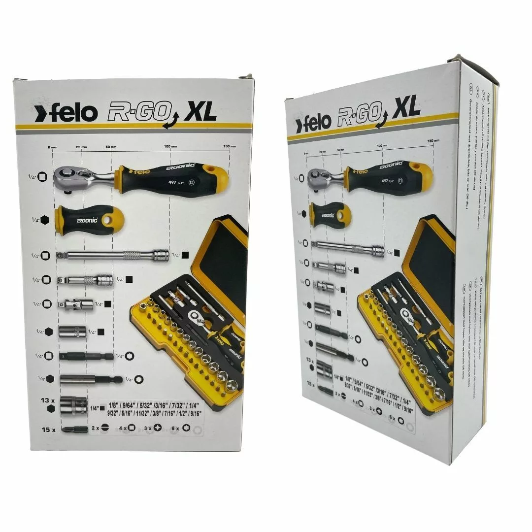 Набор бит SL/ND/PH/Tx/SQ/BH/MS с трещоткой и рукояткой ERGONIC в кейсе, 36 шт FELO 057 836 56
