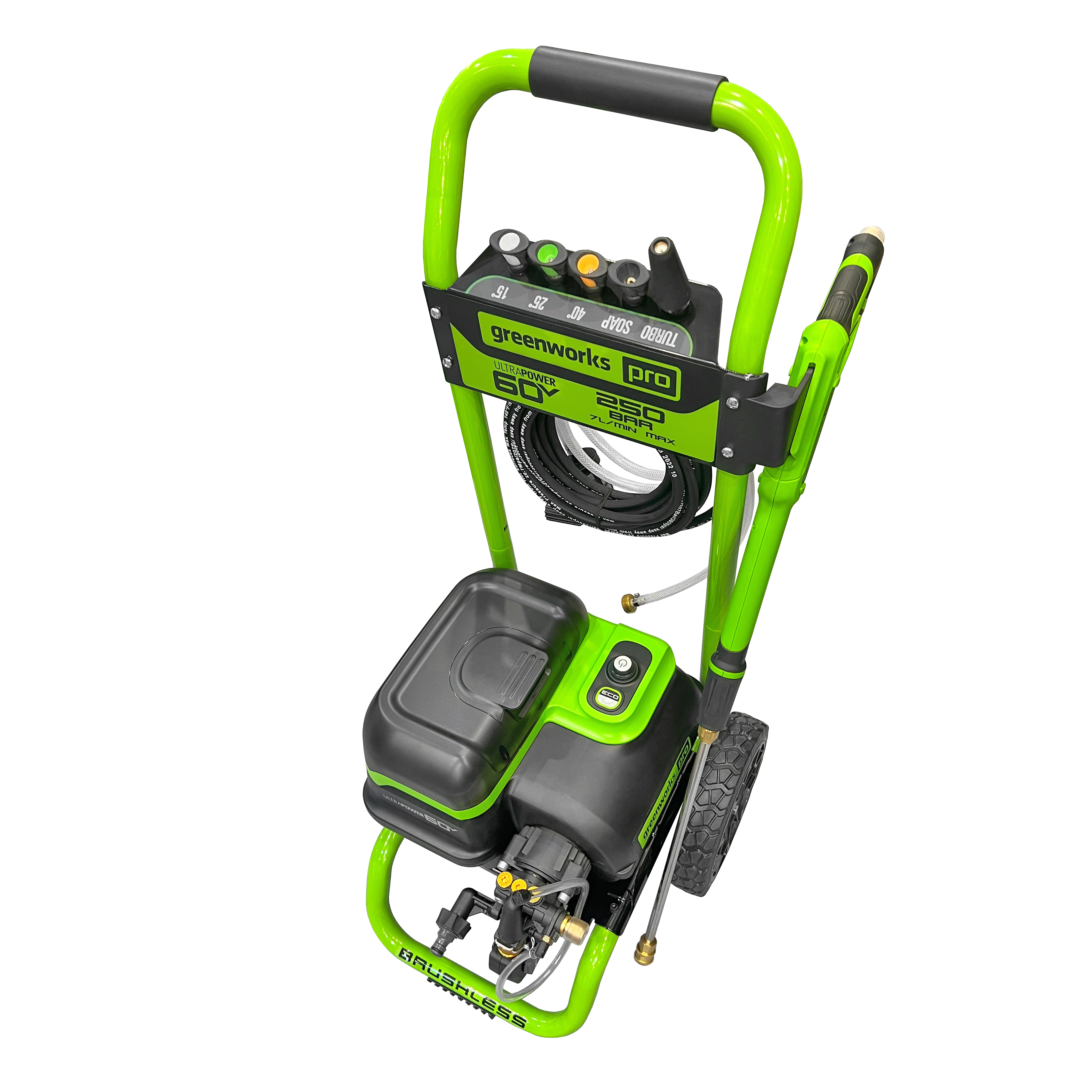 Мойка высокого давления аккумуляторная 250 бар с портом на два аккумулятора Greenworks GDPW60DP 60V 5106207, без АКБ и ЗУ