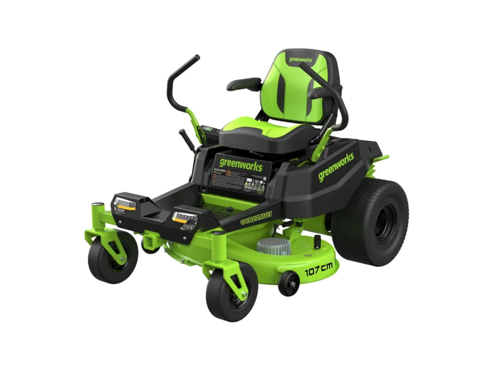 Газонокосилка аккумуляторная самоходная с сиденьем 107 см Greenworks Zero Turn CrossoverT GC82ZT107 82V 7404107, бесщеточная, без АКБ и ЗУ