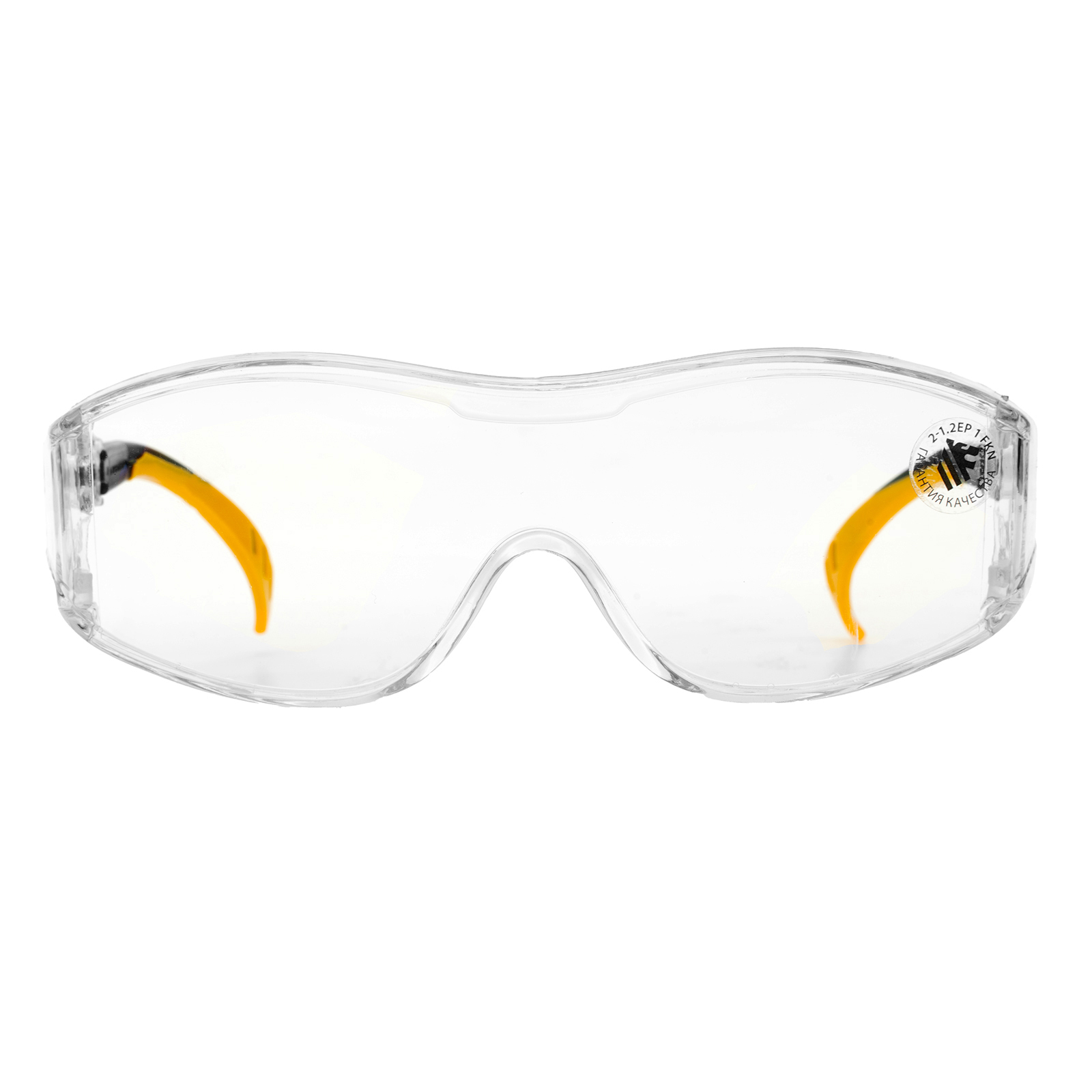 Очки защитные открытые, поликарбонатные, увеличенная прозрачная линза,  регулируемые дужки