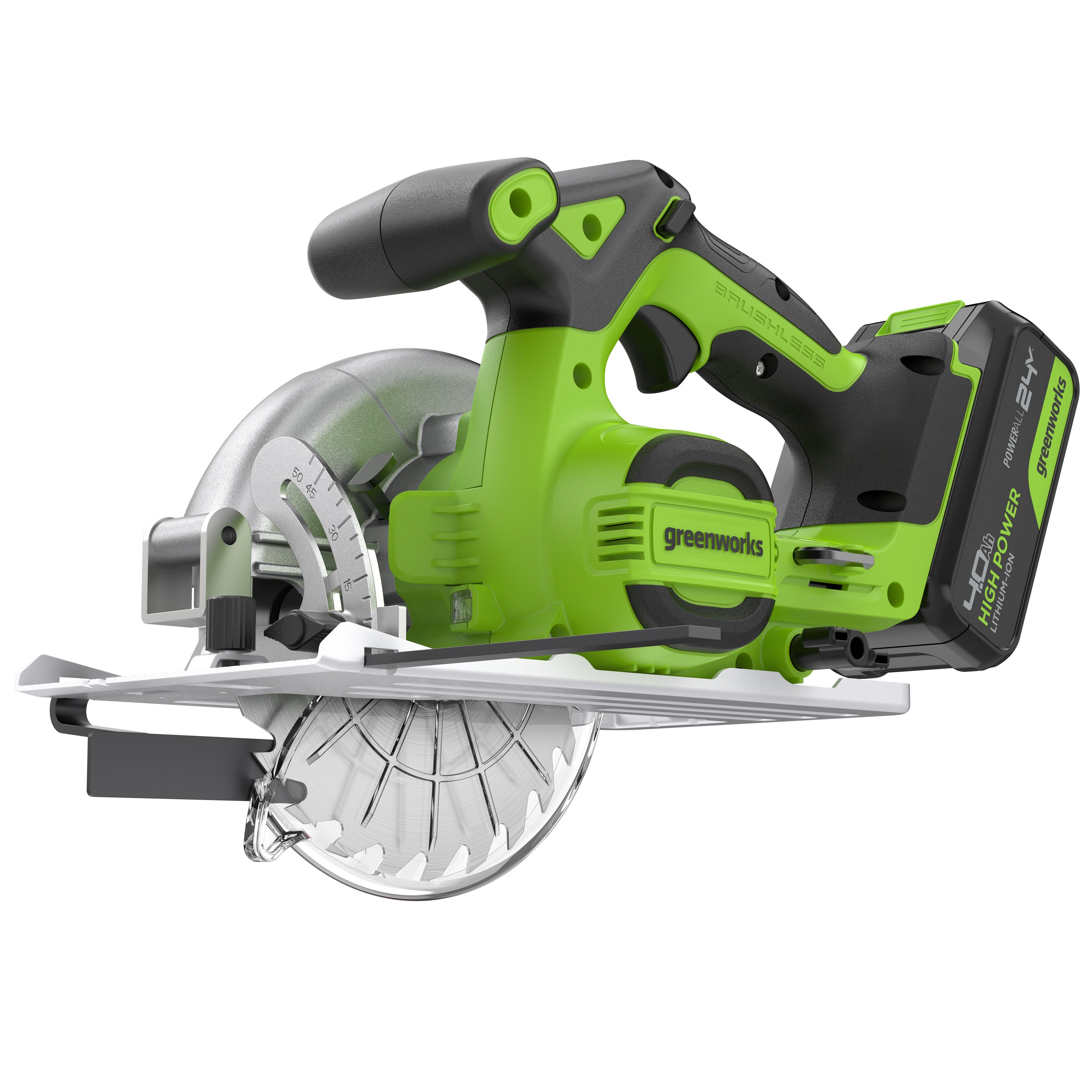 Пила циркулярная аккумуляторная Greenworks 24V GD24CS165 1501607, бесщеточная, без АКБ и ЗУ