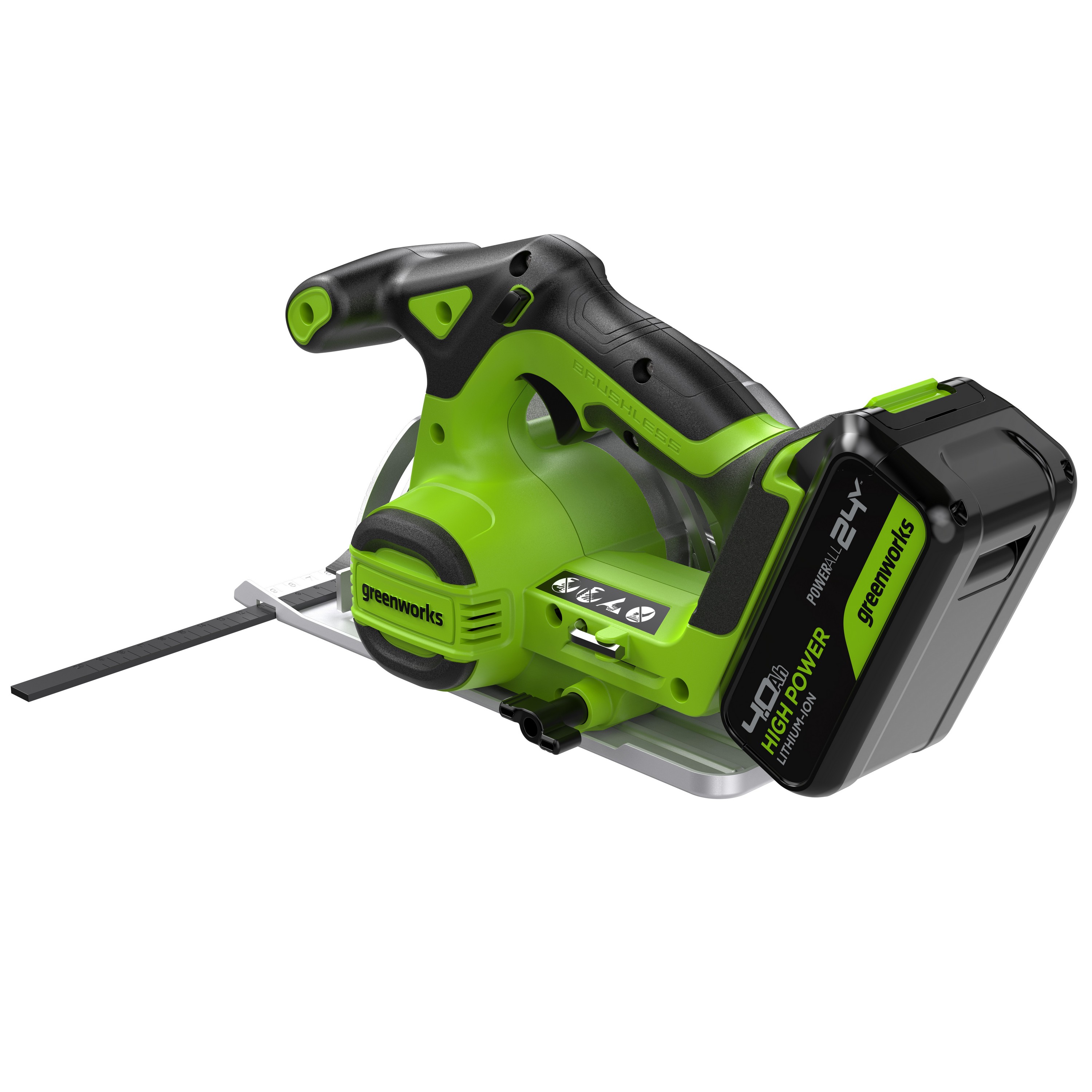 Пила циркулярная аккумуляторная Greenworks 24V GD24CS165 1501607, бесщеточная, без АКБ и ЗУ