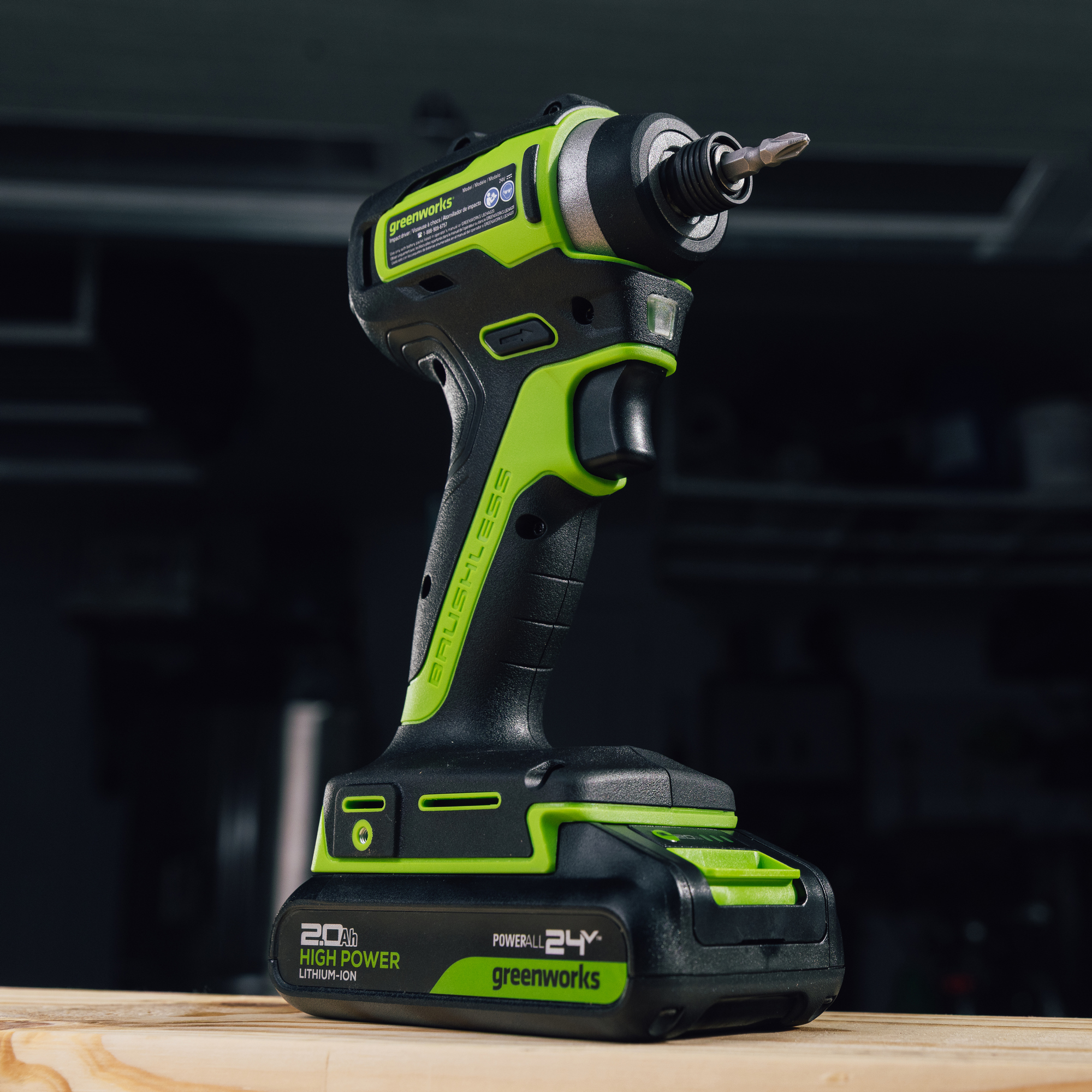 Винтовёрт ударный 170 Нм аккумуляторный Greenworks 24V ID3170 3804907, бесщёточный, без АКБ и ЗУ