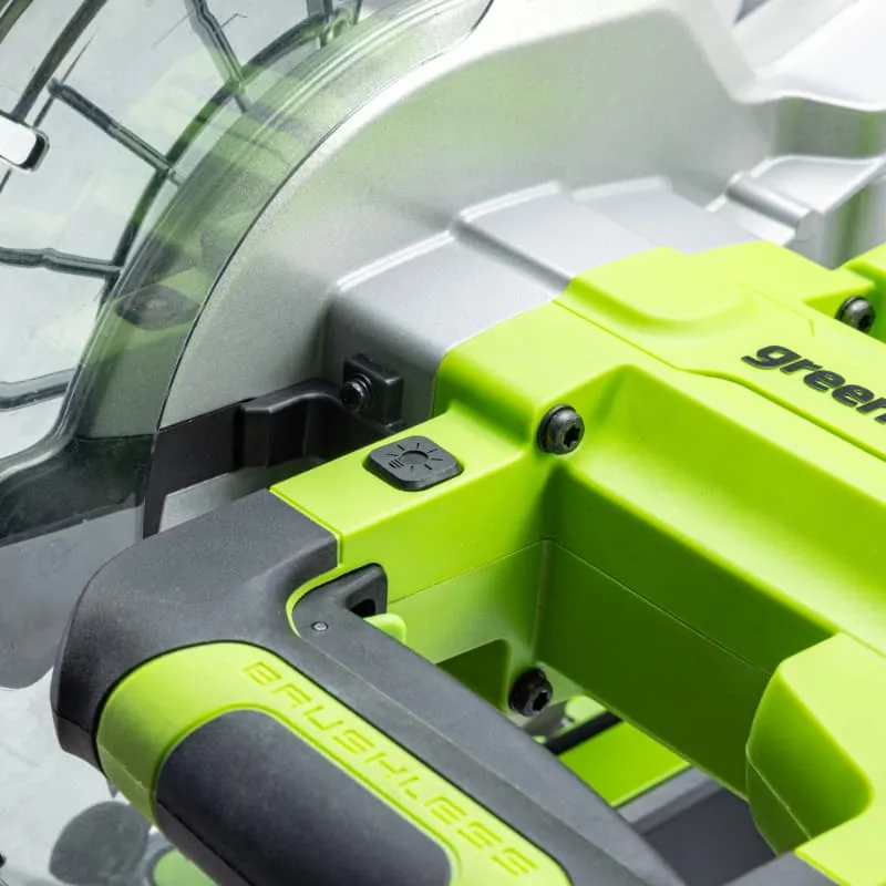 Пила торцовочная 216x30 мм с протяжкой аккумуляторная Greenworks 24V GD24MS216 1501707, бесщеточная, без АКБ и ЗУ