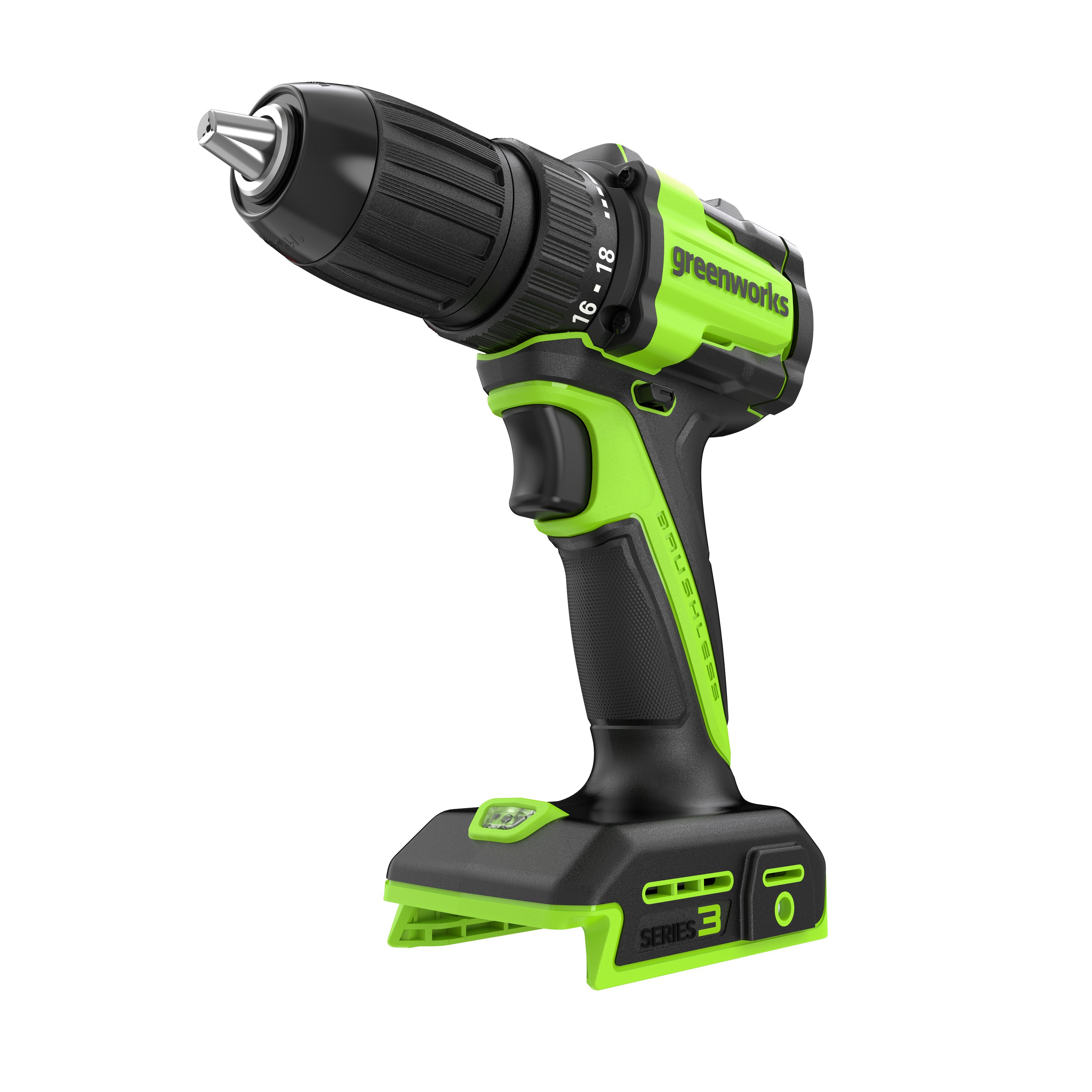 Дрель-шуруповерт 27/45 Нм аккумуляторная Greenworks 24V DD345 3708307, бесщеточная, без АКБ и ЗУ