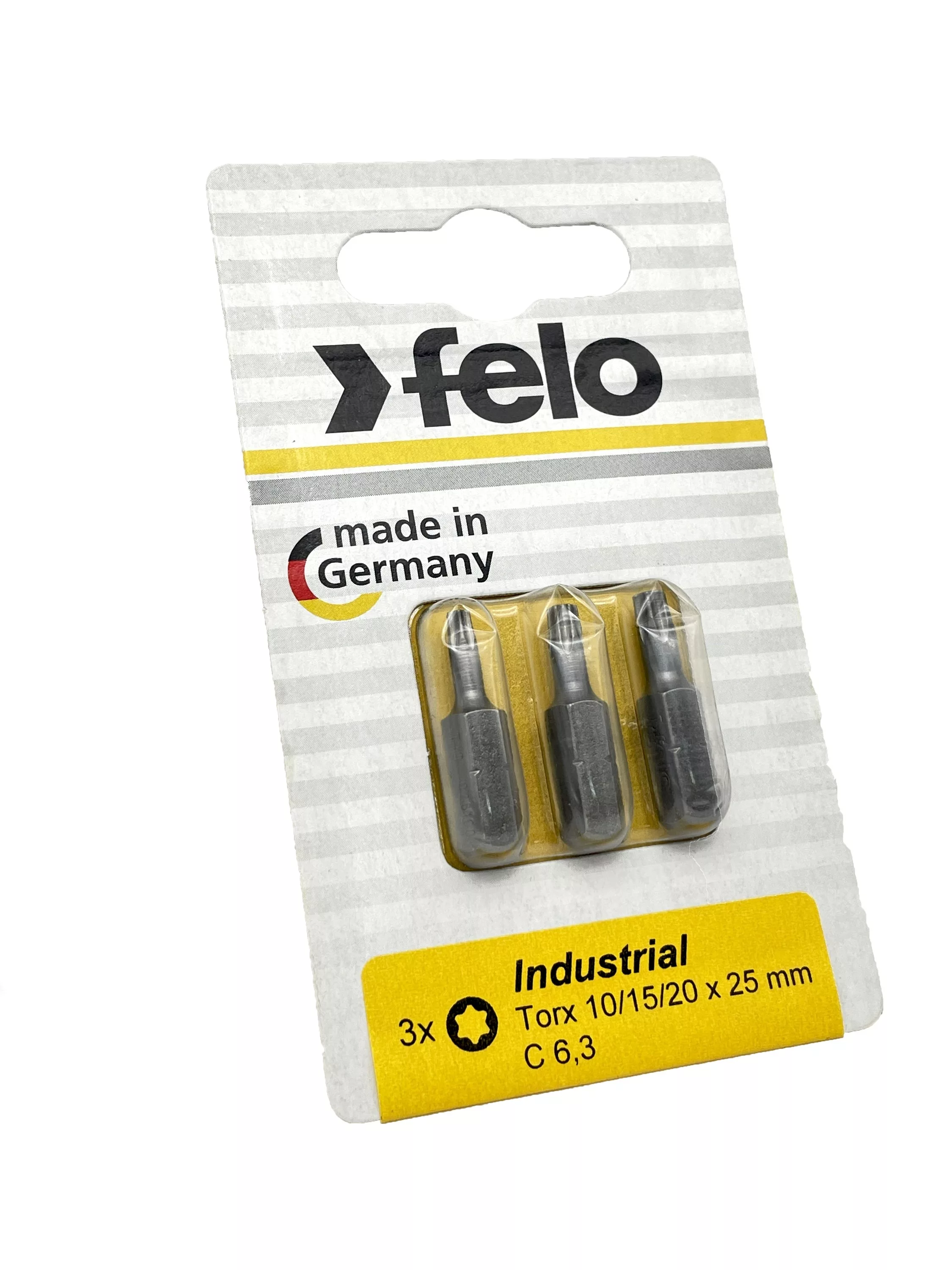 Felo Биты TX10/TX15/TX20 25мм, серия Industrial, 3 шт в блистере 02693116