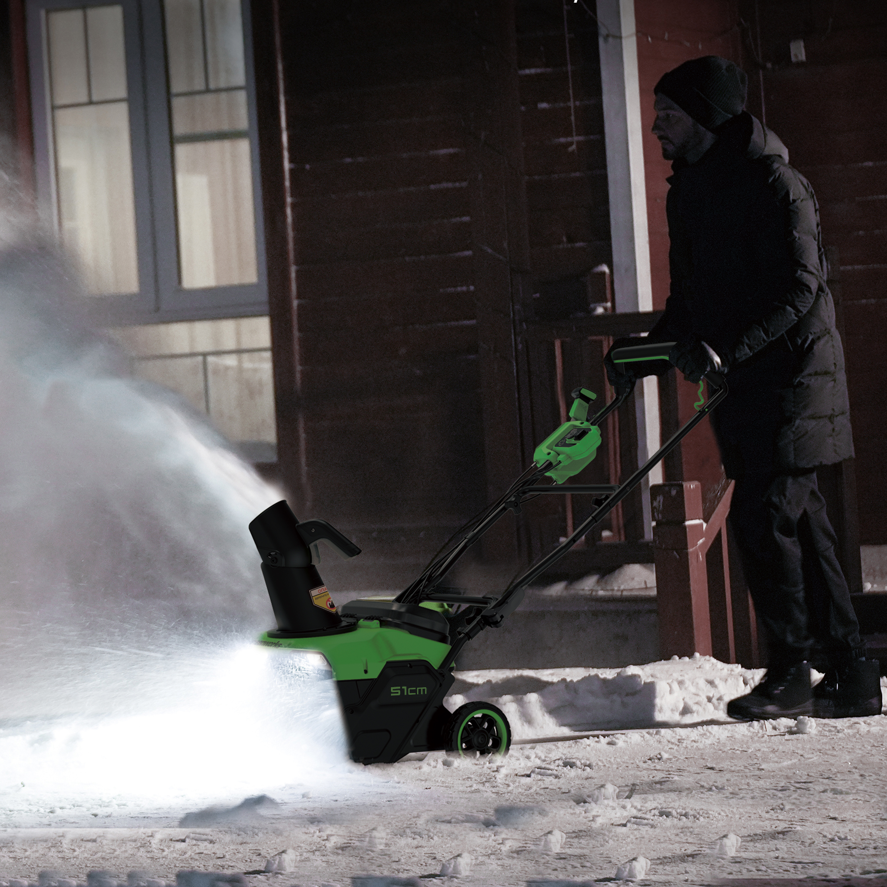 Снегоуборщик аккумуляторный Greenworks 51 см 40V GD40STX2 2603407, бесщёточный, с АКБ на 4 А*ч и ЗУ