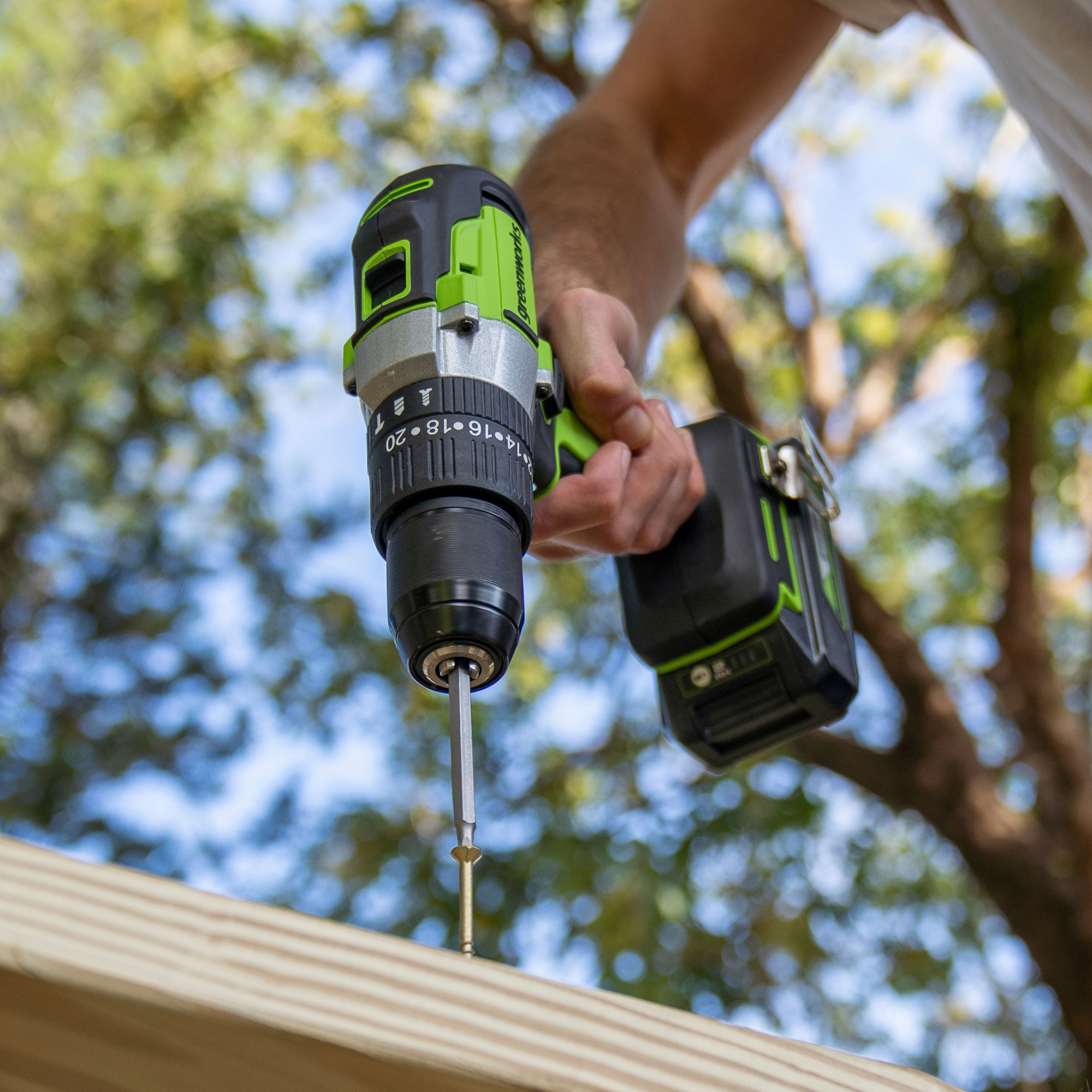 Дрель-шуруповерт ударная аккумуляторная Greenworks 24V GD24DD60 (60 Нм) 3704107, бесщёточная, без АКБ и ЗУ