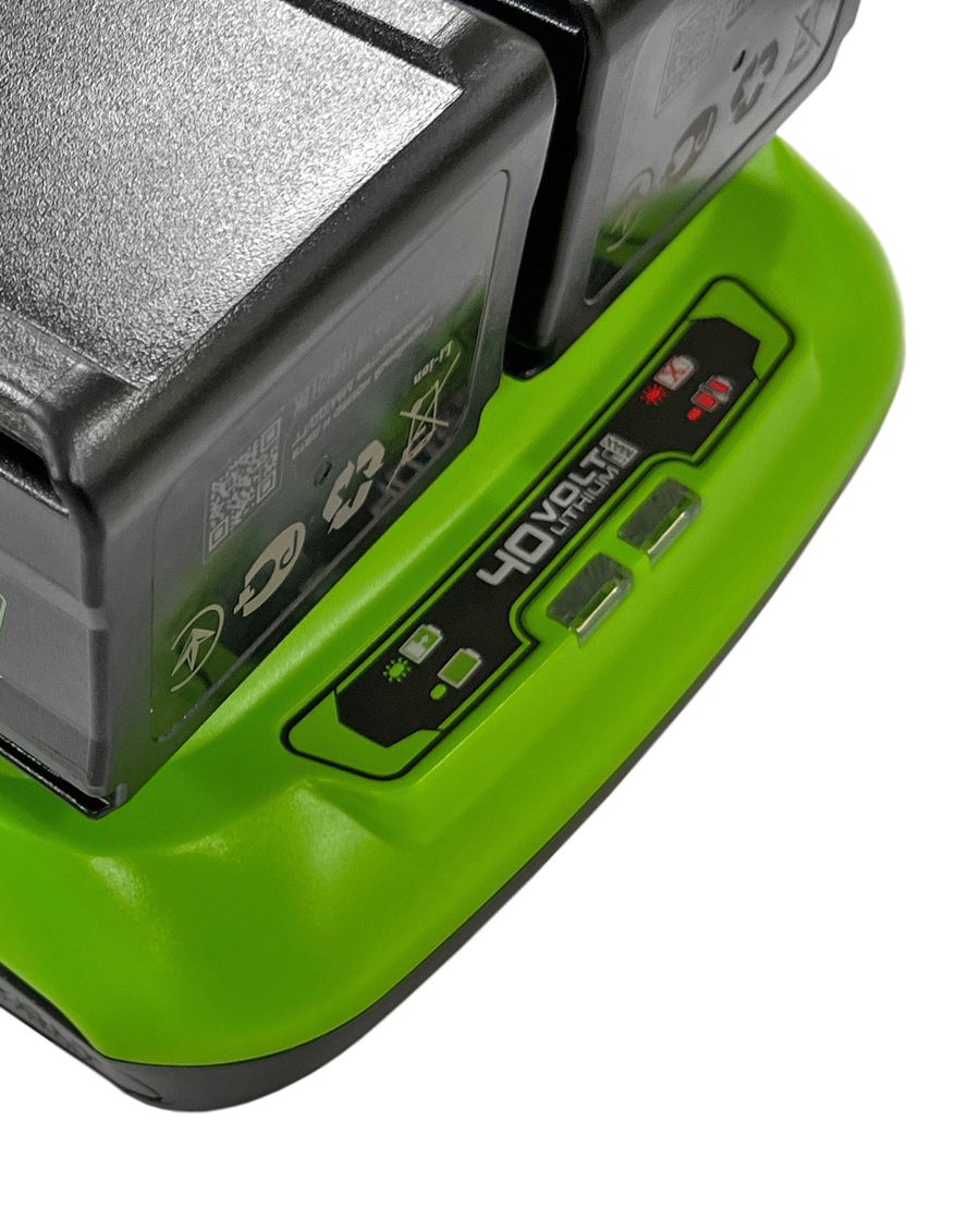 Зарядное устройство двойное быстрое (8 А) Greenworks 40V G40UC8 2938807 (с двумя слотами)