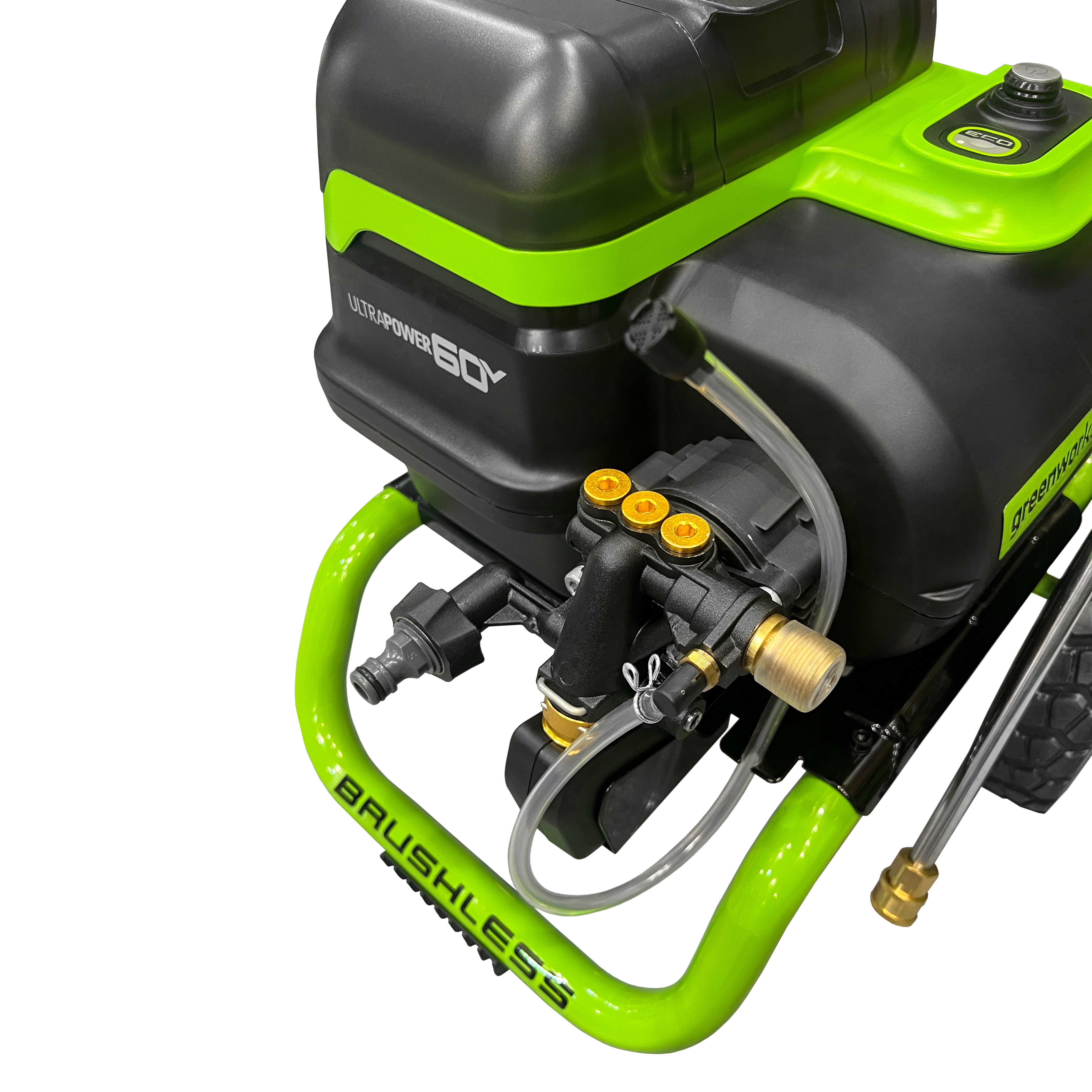 Мойка высокого давления аккумуляторная 250 бар с портом на два аккумулятора Greenworks GDPW60DP 60V 5106207, без АКБ и ЗУ