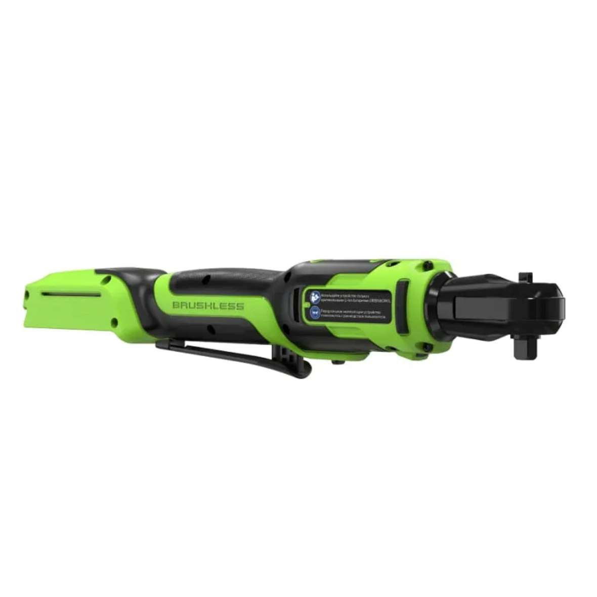 Гайковёрт-трещотка удлиненная, редуктор 70 мм, аккумуляторная Greenworks 24V GD24RW 3804007, бесщеточная, без АКБ и ЗУ, в сумке