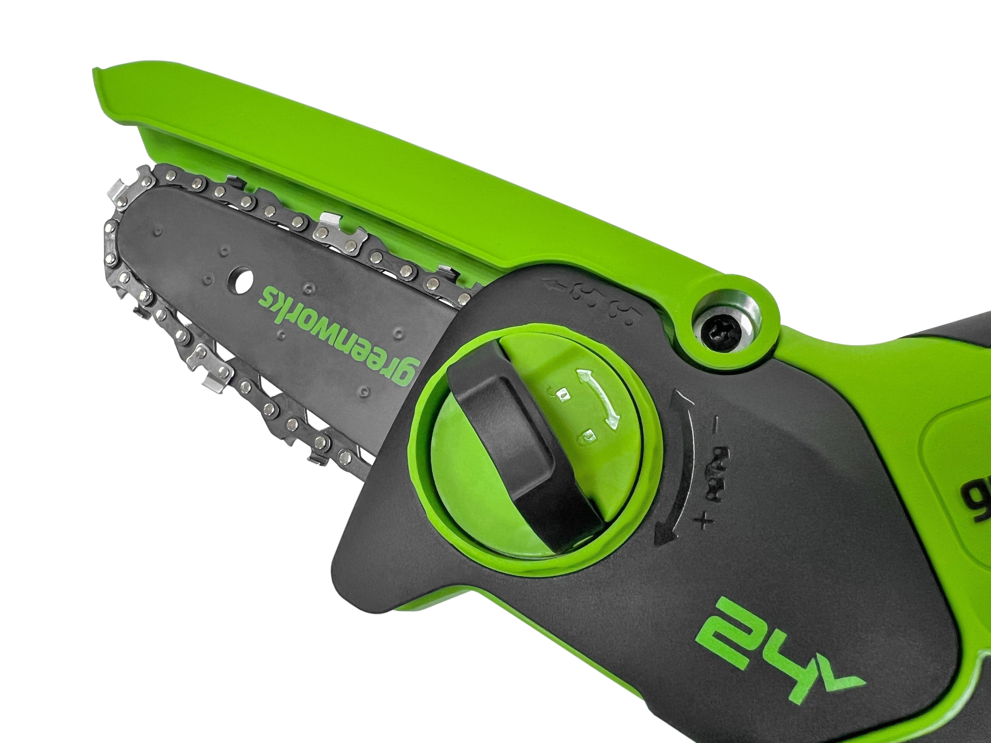 Мини-пила аккумуляторная цепная Greenworks 10 см 24V G24MCS10 2008207, без аккумулятора и зарядного устройства