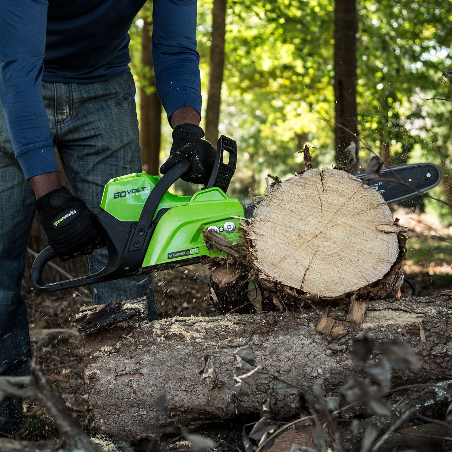 Пила аккумуляторная цепная Greenworks 40 см 60V GD60CS40, бесщёточная, без АКБ и ЗУ
