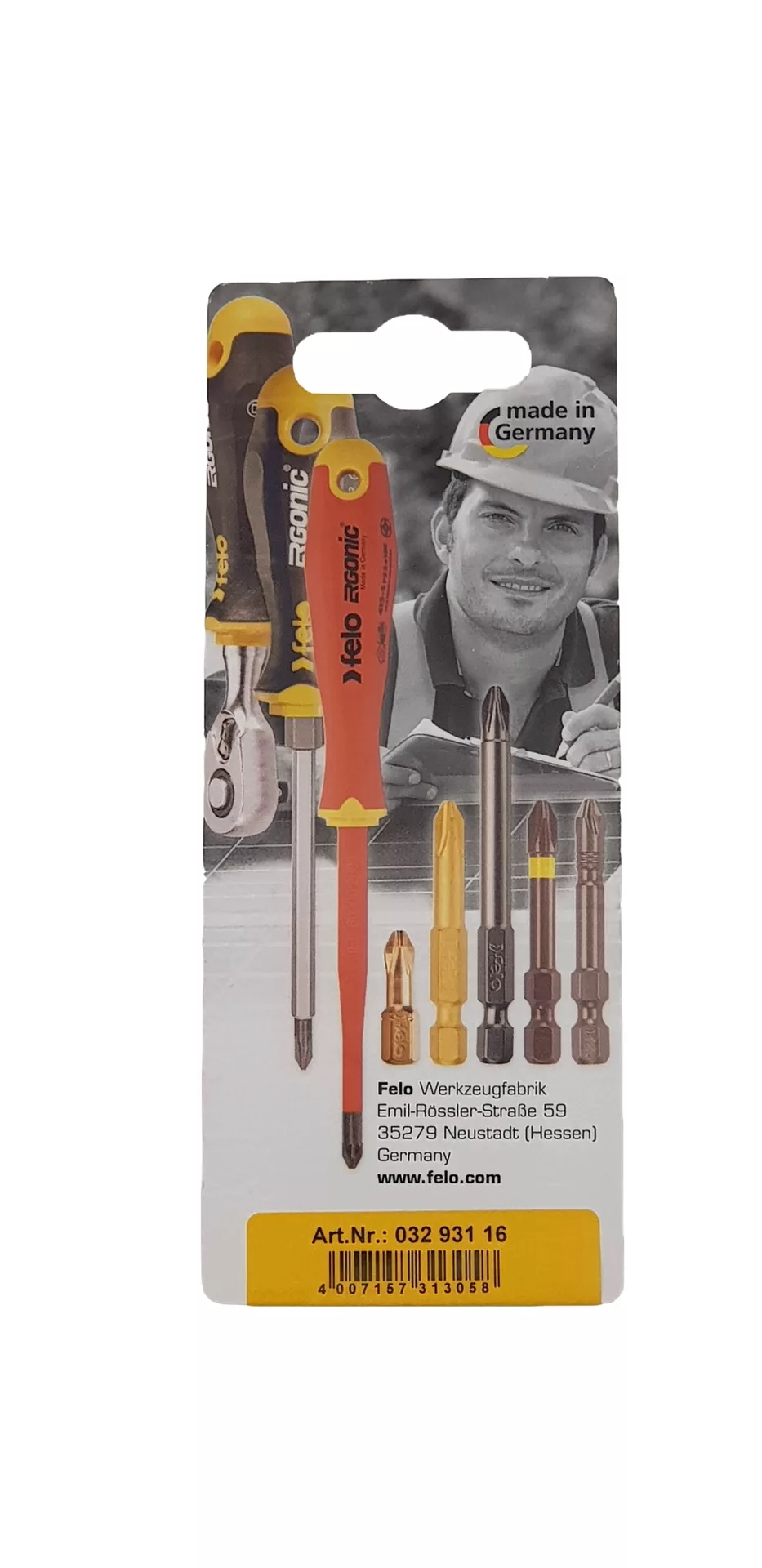 Бита крестовая PH 1/PH 2/PH 3X50, 3 шт в блистере FELO 032 931 16