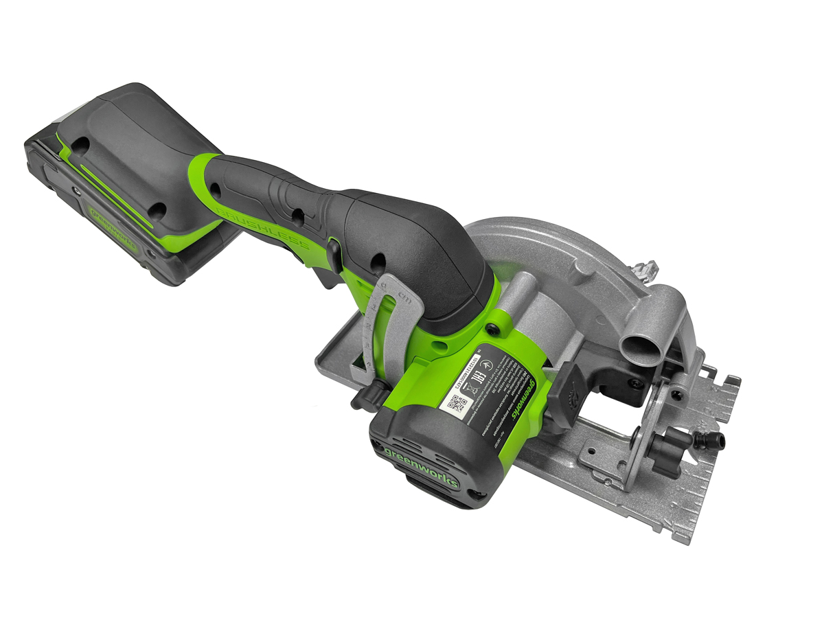 Циркулярная мини-пила 120 мм аккумуляторная Greenworks 24V G24MCS 1501207, бесщеточная, без АКБ и ЗУ