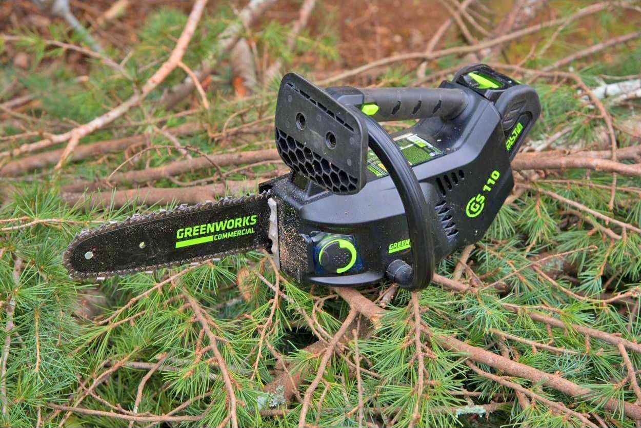 Одноручная пила аккумуляторная цепная Greenworks 25 см 40V GD40TCS 2003807, бесщёточная, без АКБ и ЗУ