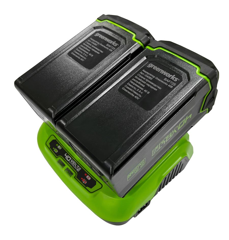 Зарядное устройство двойное быстрое (8 А) Greenworks 40V G40UC8 2938807 (с двумя слотами)
