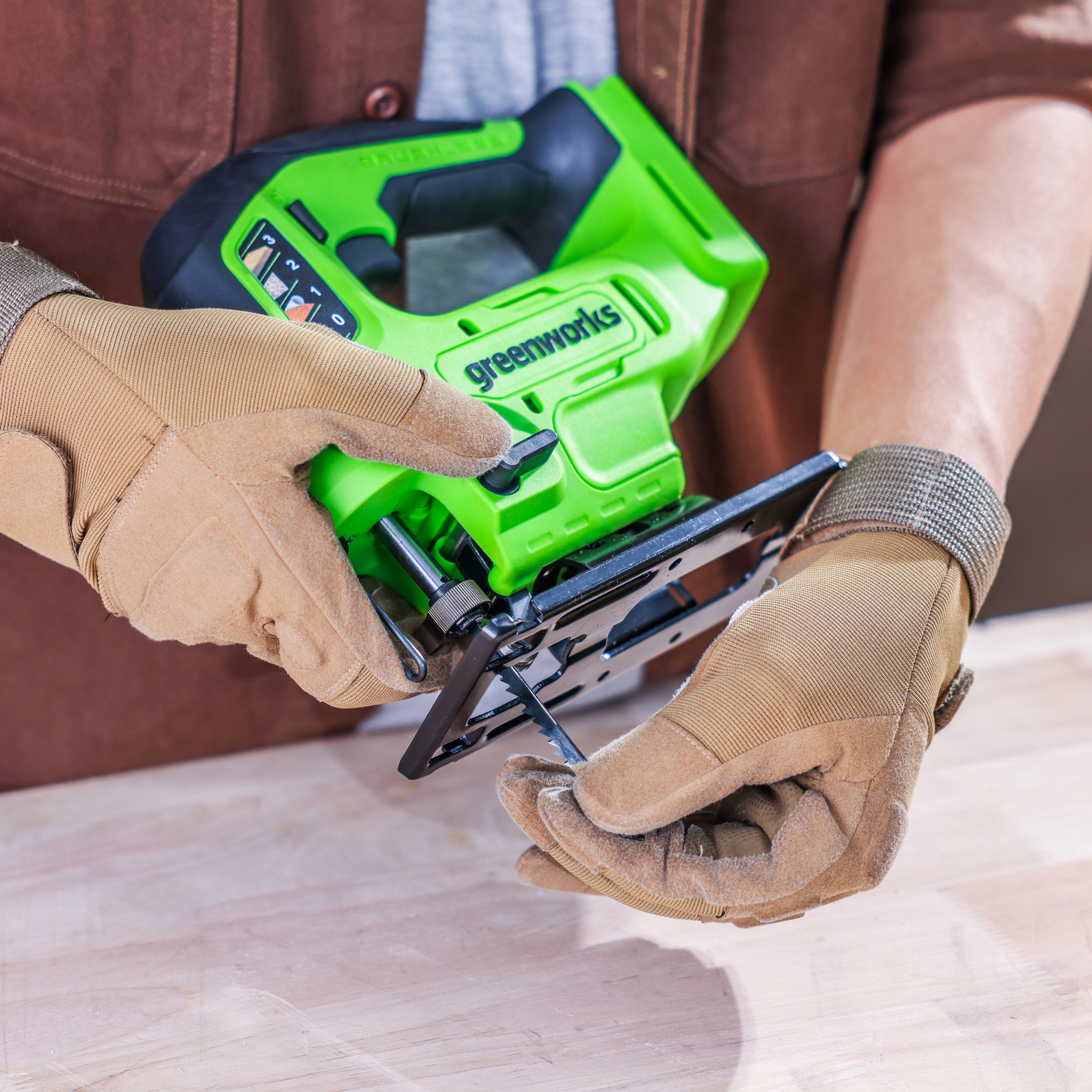 Лобзик аккумуляторный Greenworks GD24JS90 24V 3601707 (3000 ход/мин), бесщеточный, без АКБ и ЗУ
