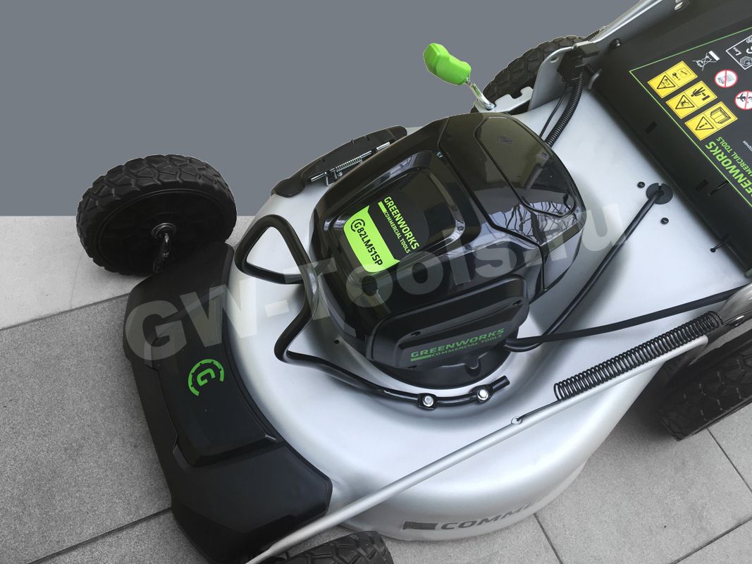 Газонокосилка аккумуляторная самоходная Greenworks 51 см 82V GD82LM51, бесщёточная, без АКБ и ЗУ