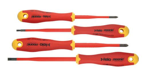 Набор отвёрток ERGONIC E-SLIM диэлектр., серия 413 4 шт. в кейсе FELO 413 841 98