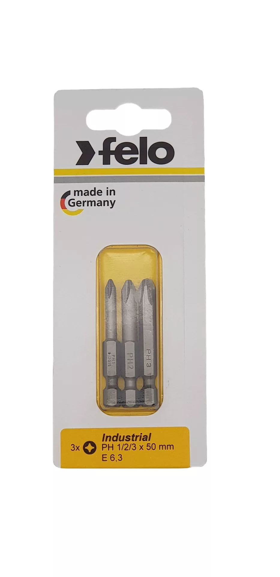 Бита крестовая PH 1/PH 2/PH 3X50, 3 шт в блистере FELO 032 931 16